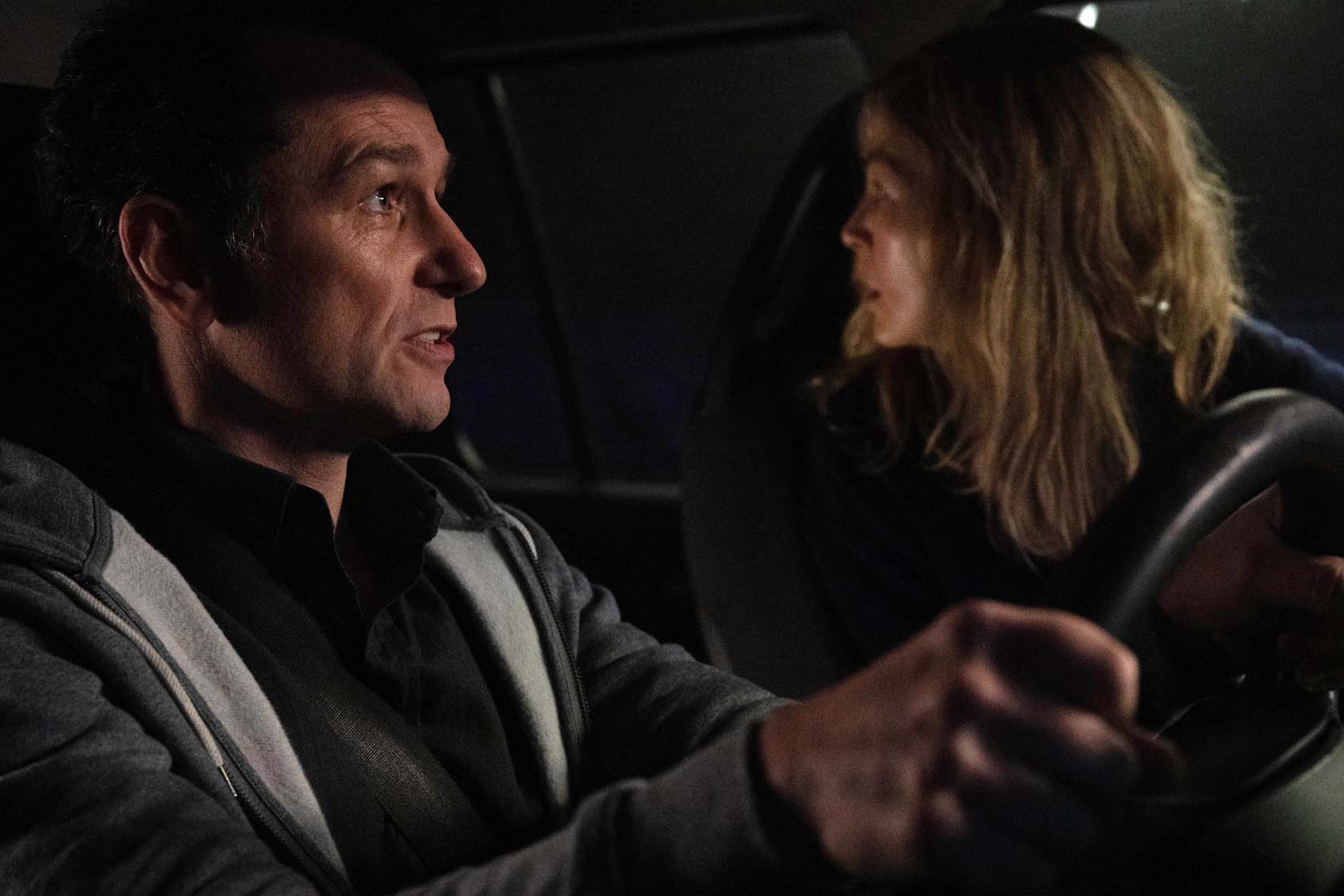 White knuckle ride: Matthew Rhys and Rosamund Pike are distressed parents in ‘Hallow Road’