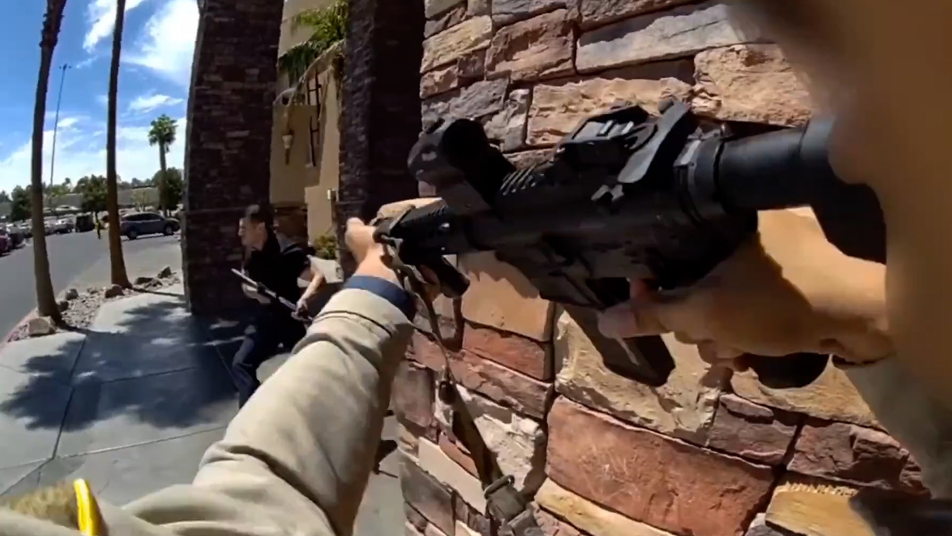 Las Vegas gym shooting: Body cam captures moment police confront gunman