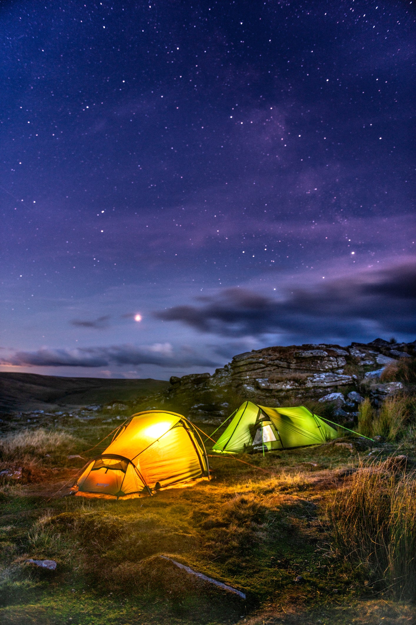 Wild camping can result in seeing undisturbed starry night skies