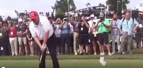Donald Trump has posted a fake video on social media of him golfing and then adding a golf ball that hits Bruce Springsteen in the back during a concert.