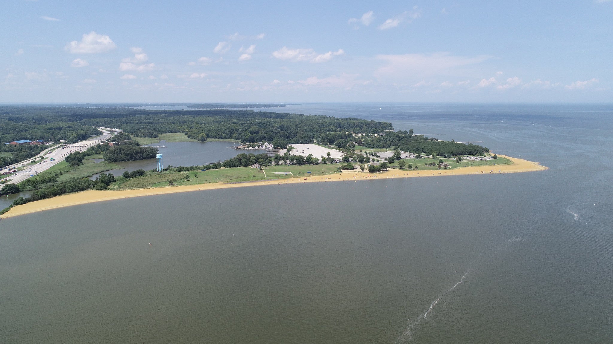 As well as for Greenbrier State Park, a reservation system has been introduced for Maryland’s Sandy Point State Park (above)