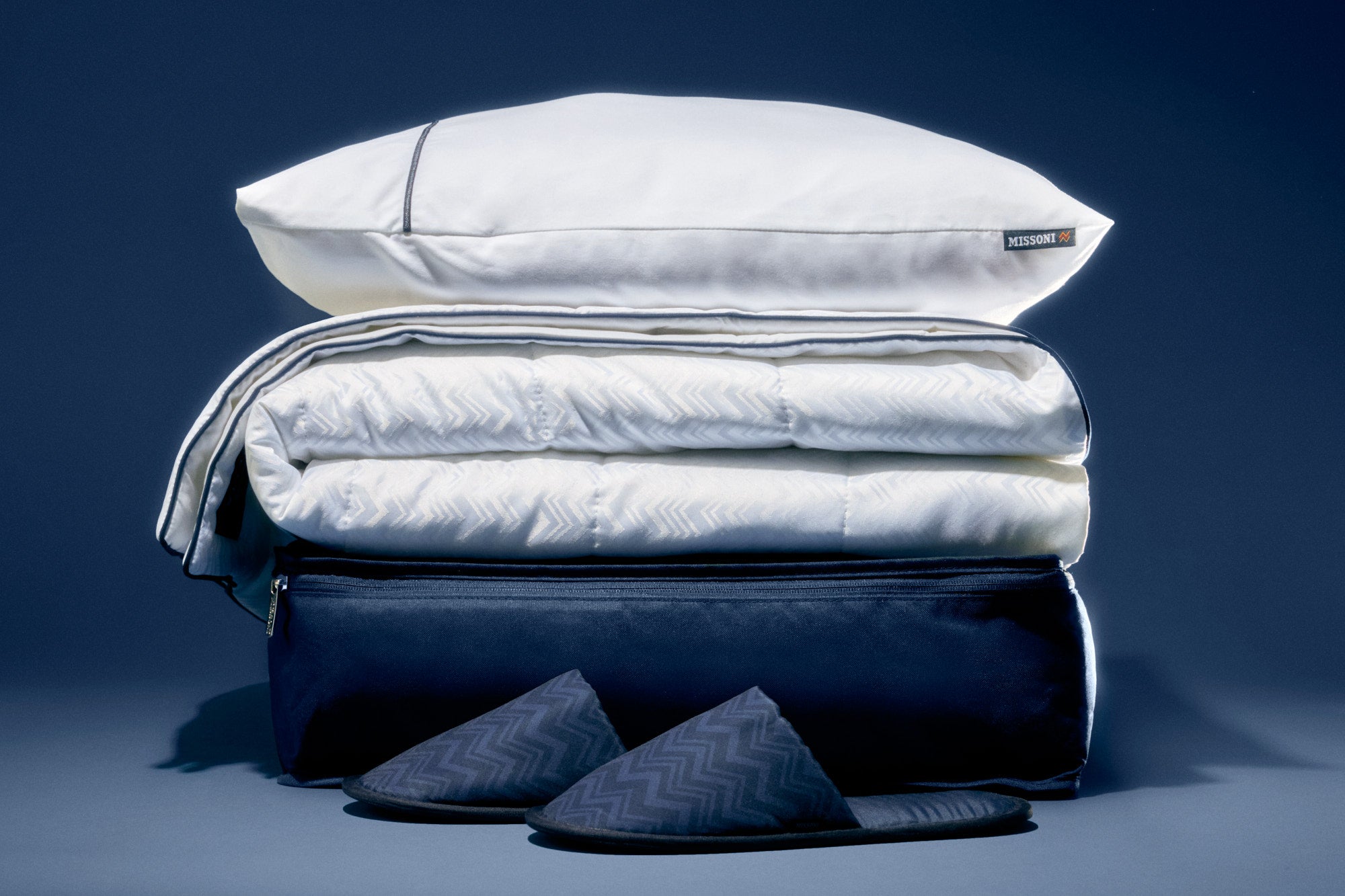 <p>The new Delta bedding set will include a Missoni duvet and white sleeping pillow</p>