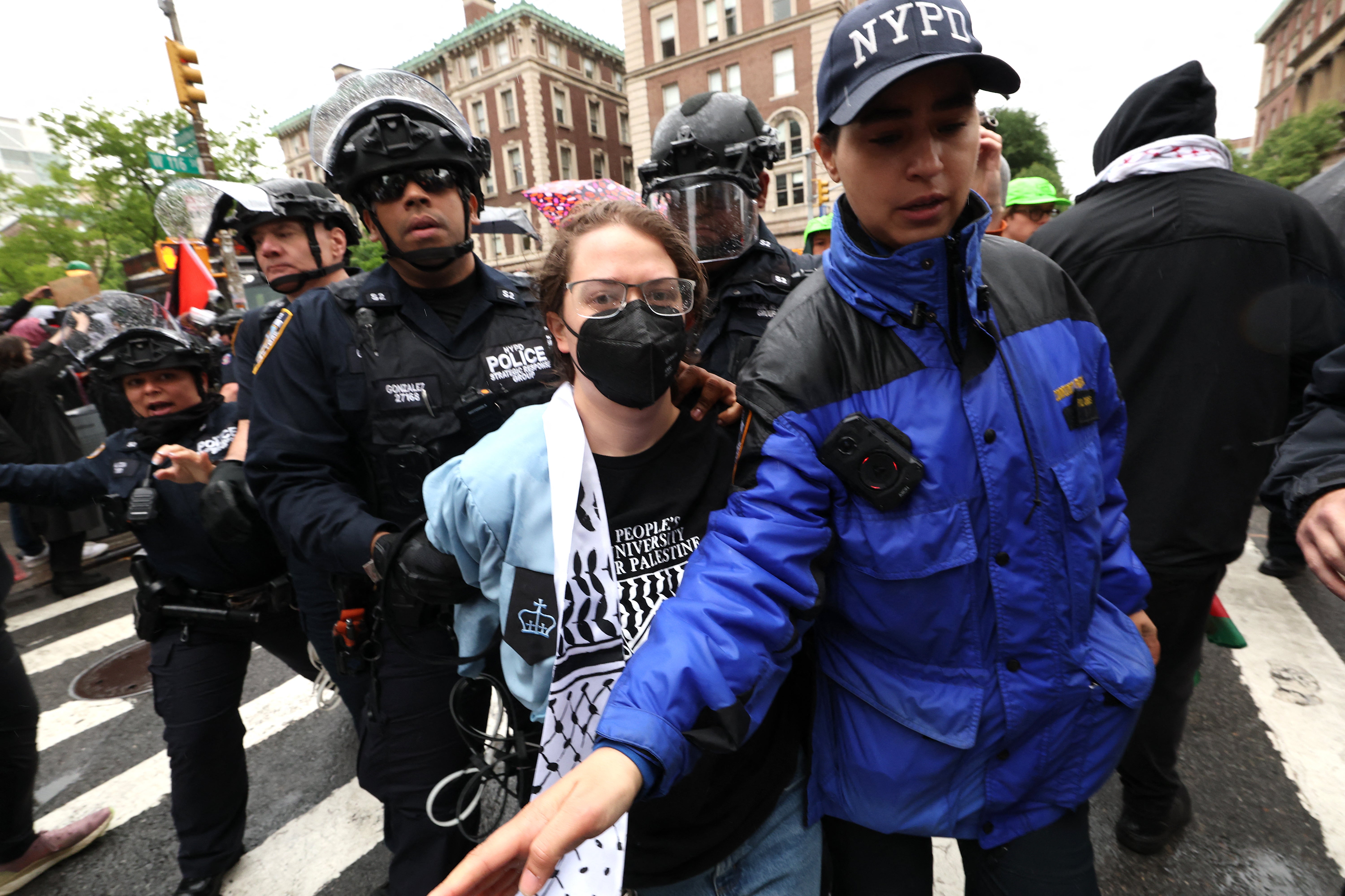 Two were arrested outside university, NYPD said