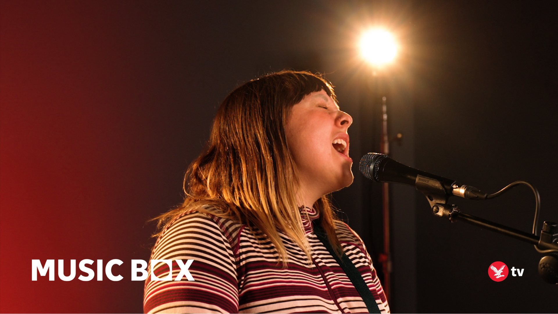 <p>Annie DiRusso performs during a Music Box session</p>