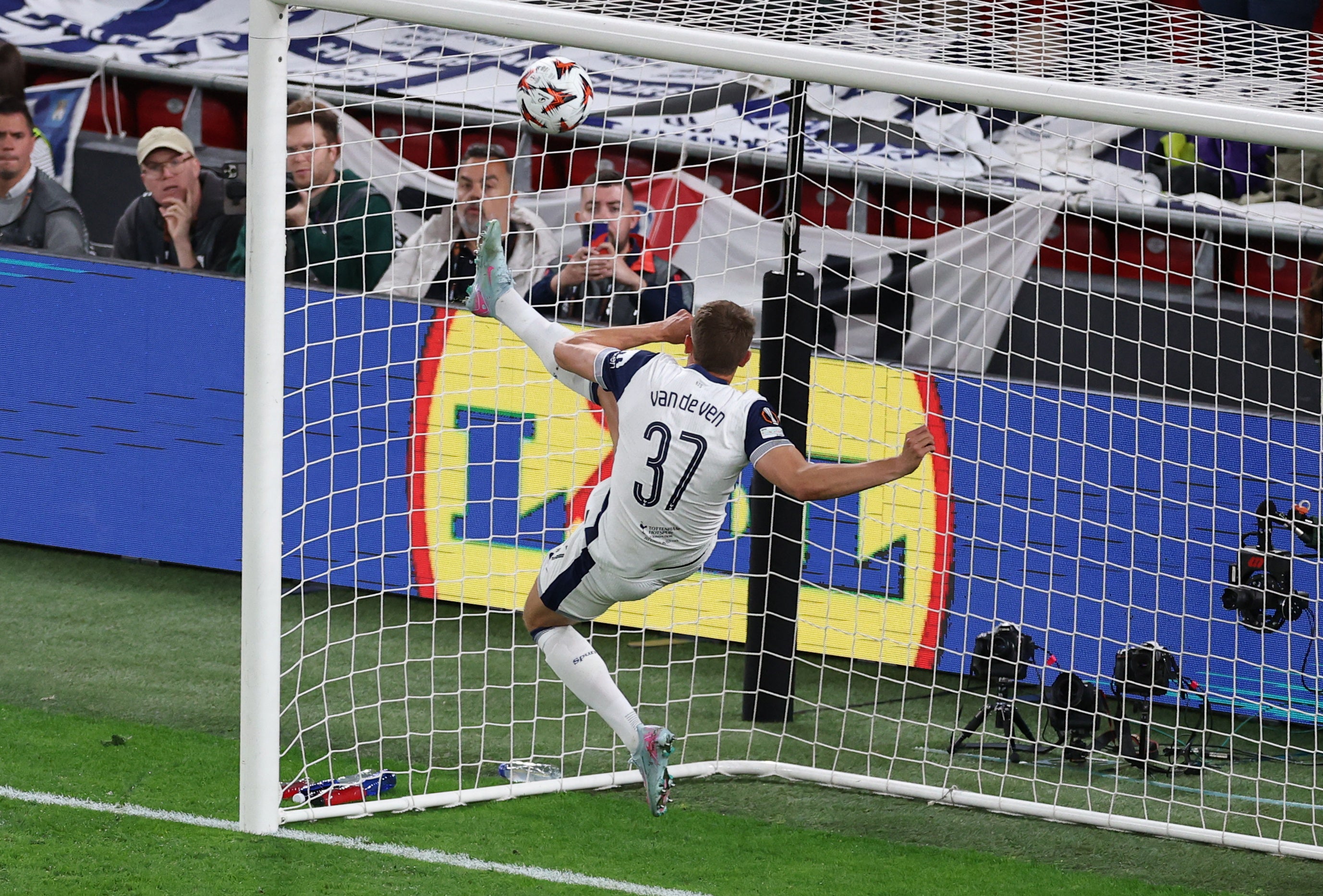 Van de Ven produced an incredible clearance to keep Tottenham in front