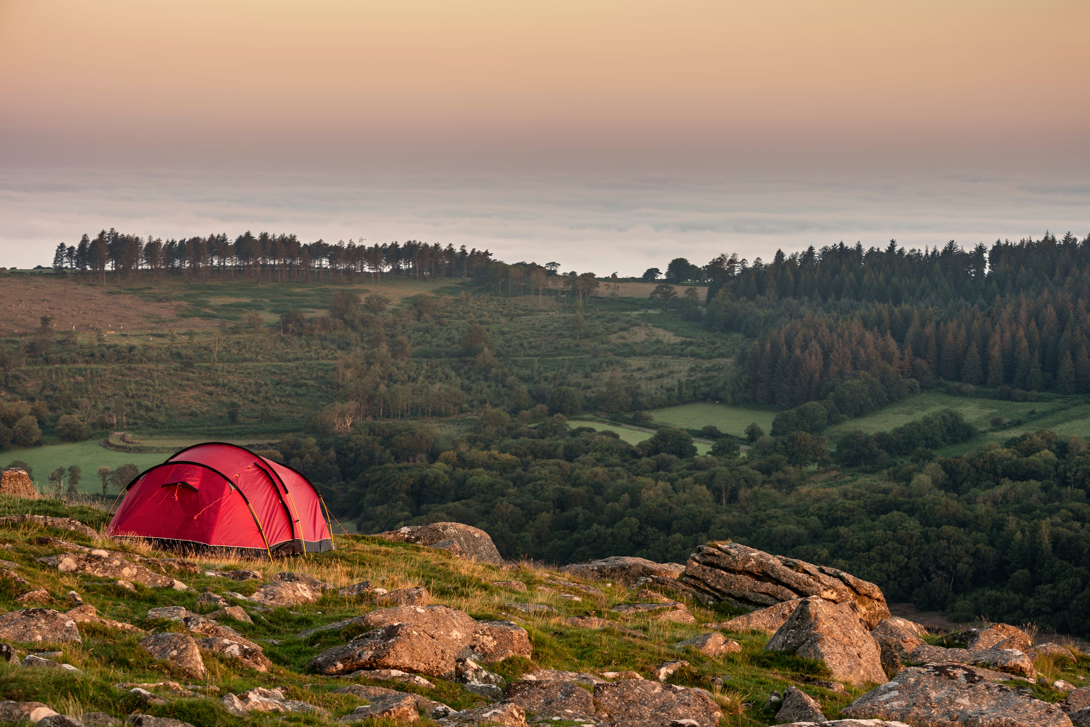 Wild camping in Dartmoor National Park is a popular activity