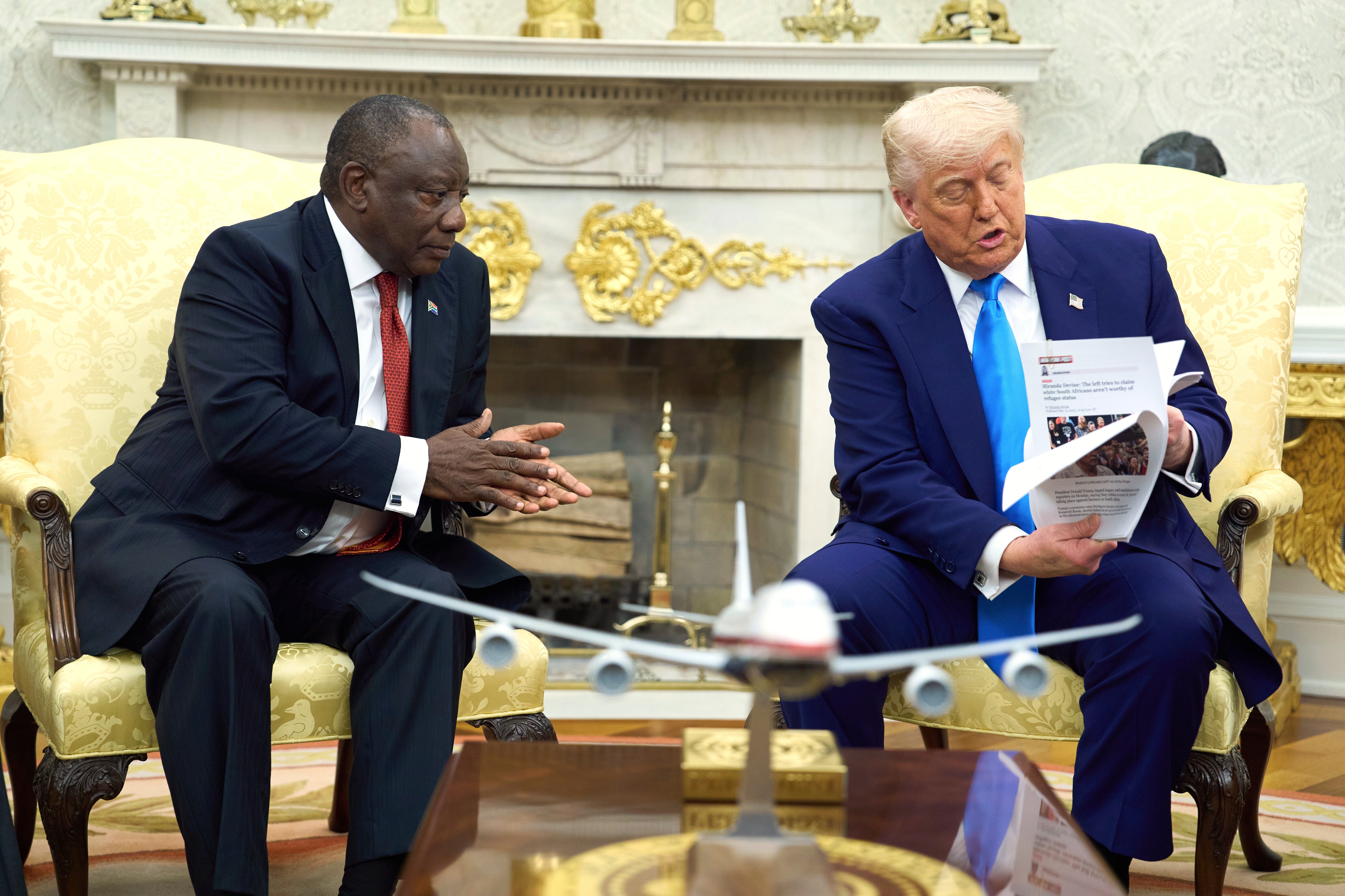 Donald Trump meets Cyril Ramaphosa in the Oval Office of the White House on Wednesday