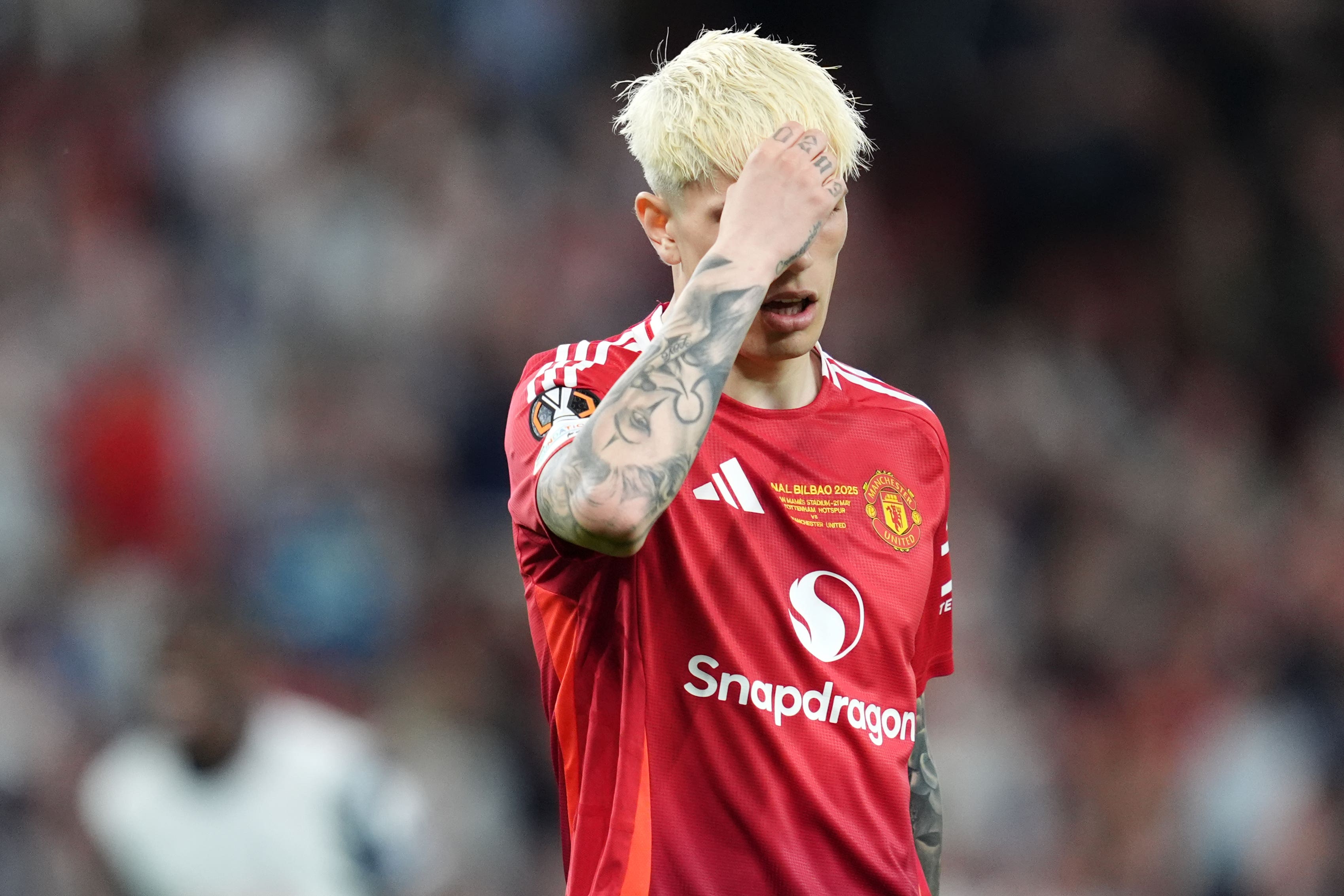 Alejandro Garnacho was restricted to a substitute role in Bilbao (Adam Davy/PA)