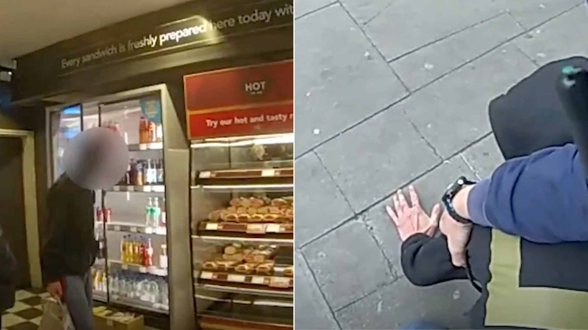 Shoplifter in Greggs getting arrested by undercover police this year