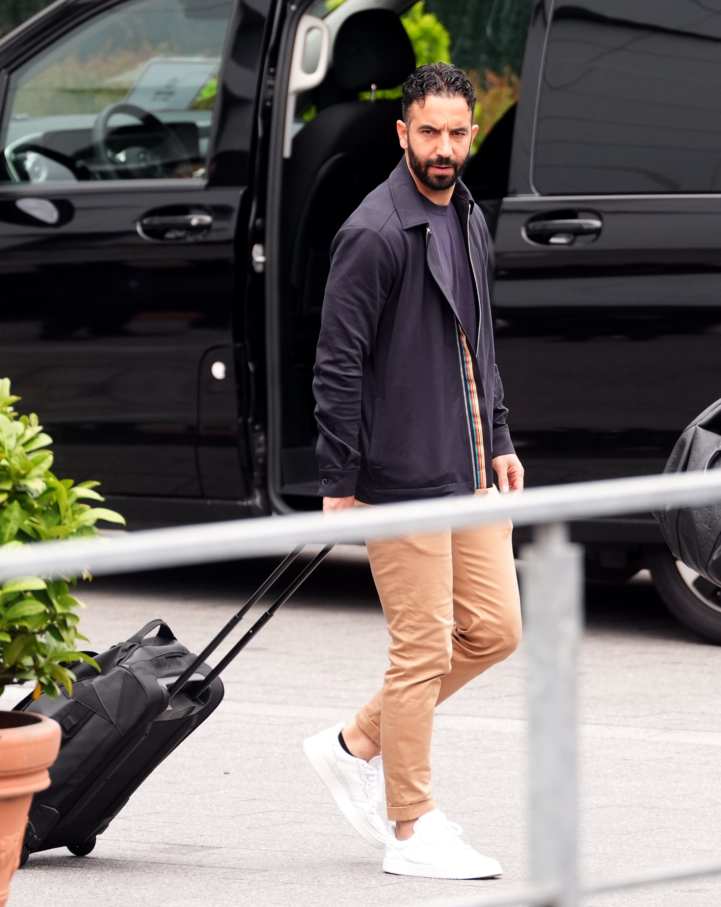 Manchester United manager Ruben Amorim leaves the team hotel in Bilbao