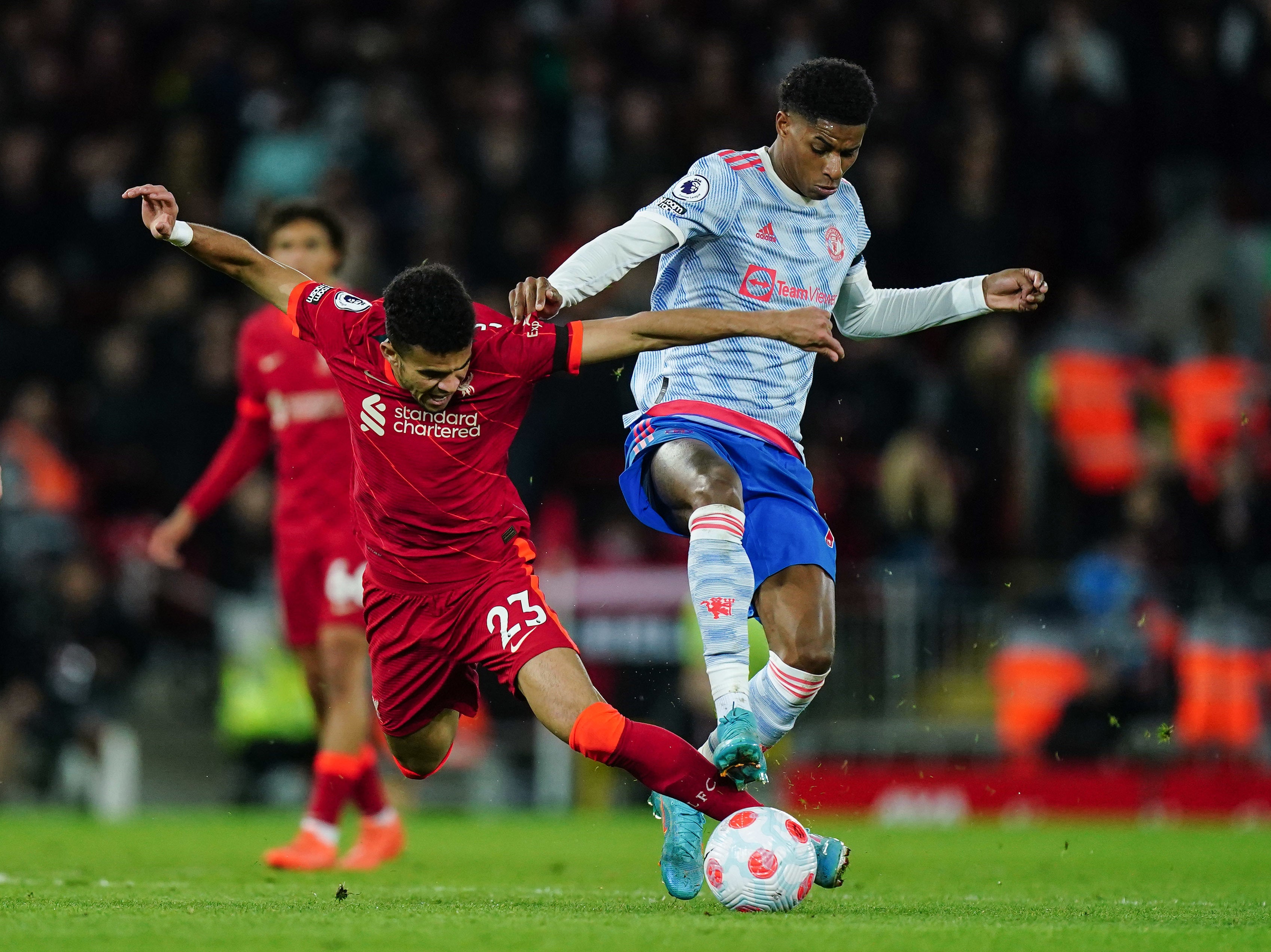 Luis Diaz (left) and Marcus Rashford (right) are both wanted by a European giant