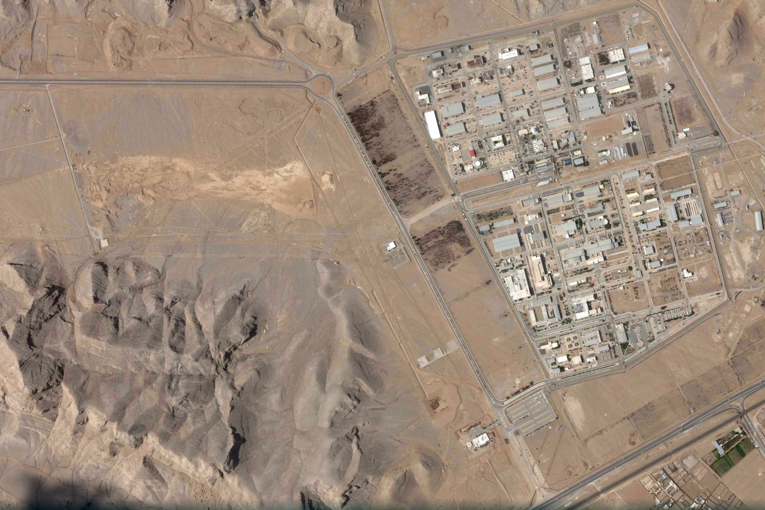 A file satellite image of the Isfahan Nuclear Technology Center, which the U.S. hit in a series of strikes on Saturday evening