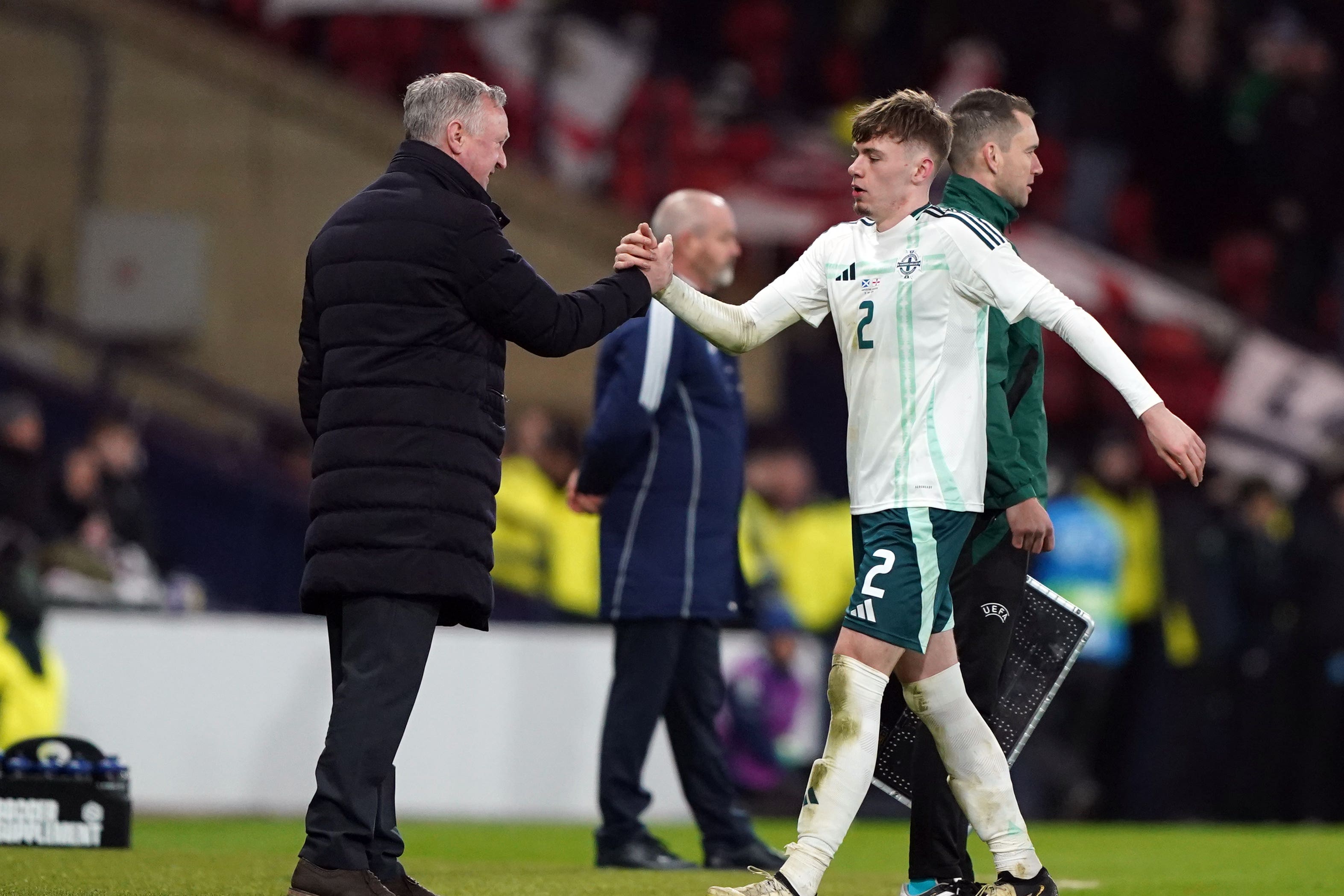 Michael O’Neill believes Conor Bradley is well-placed to face the challenge of fresh competition for places at Liverpool (Andrew Milligan/PA)