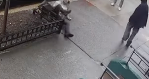 The woman shared security footage taken from a nail salon in the Upper East Side on May 14