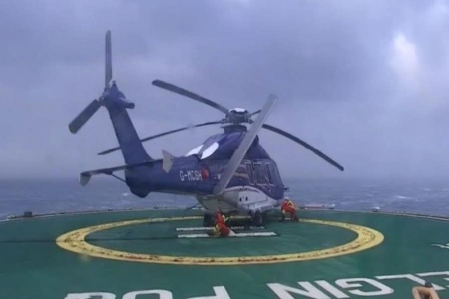 The Air Accidents Investigation Branch said a rotor blade broke while crew attempted to secure the aircraft (Total Energies E&P UK Limited/AAIB/PA