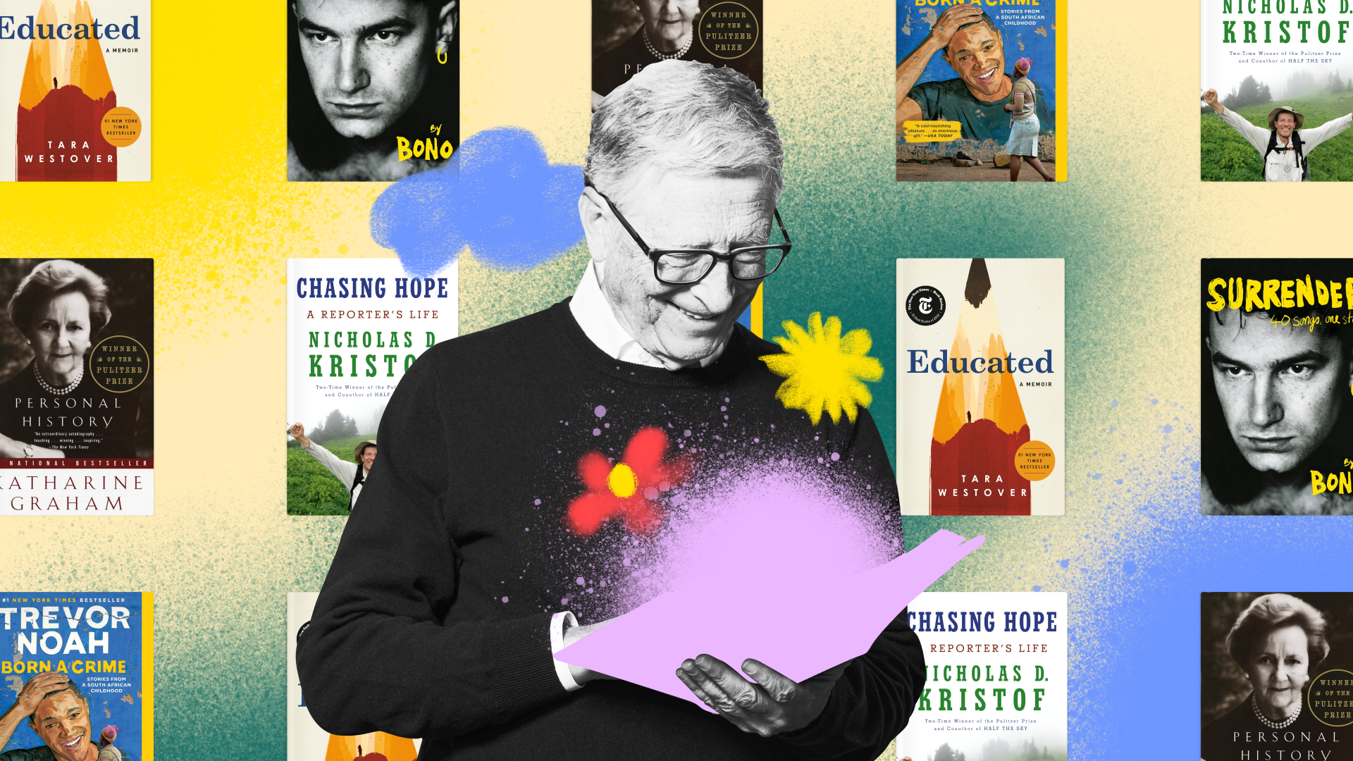 Bill Gates recommends books by Bono, Trevor Noah, Katharine Graham, Nicholas Kristof and Tara Westover for summer 2025