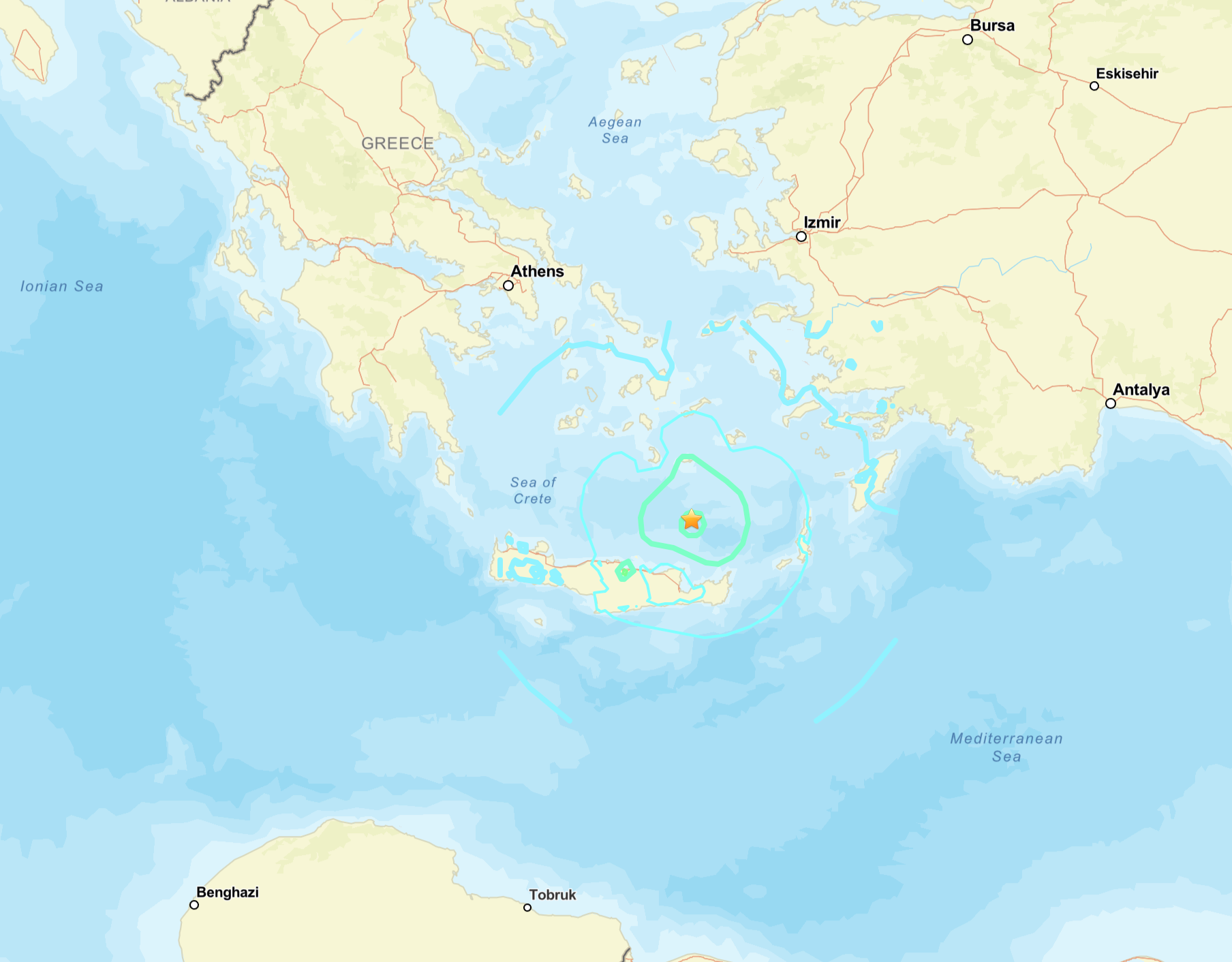 A magnitude 6.1 earthquake struck off the northern coast of Crete, Greece