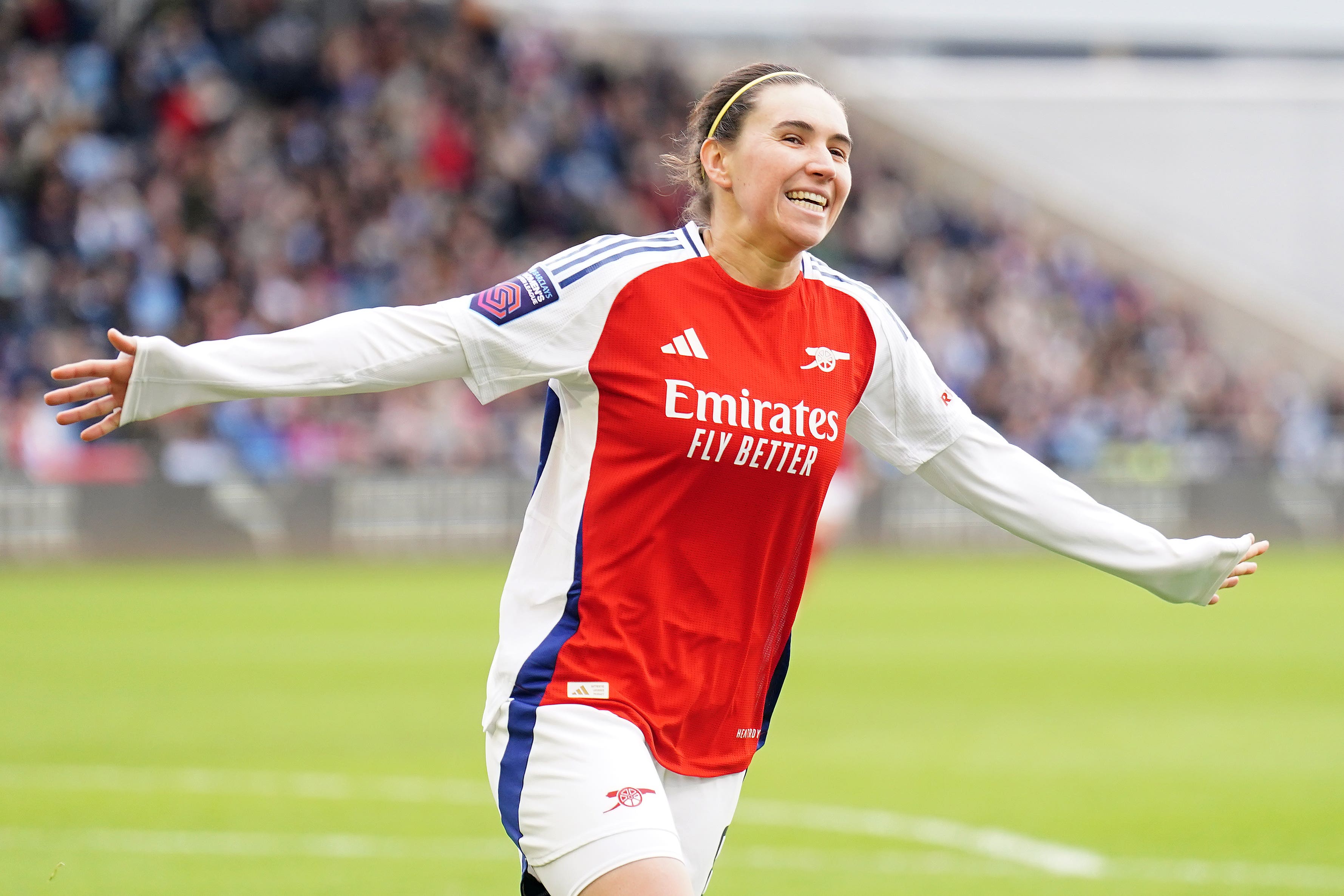 Mariona Caldentey is set to face her old club when Arsenal take on Barcelona in Saturday’s Women’s Champions League final (Mike Egerton/PA)