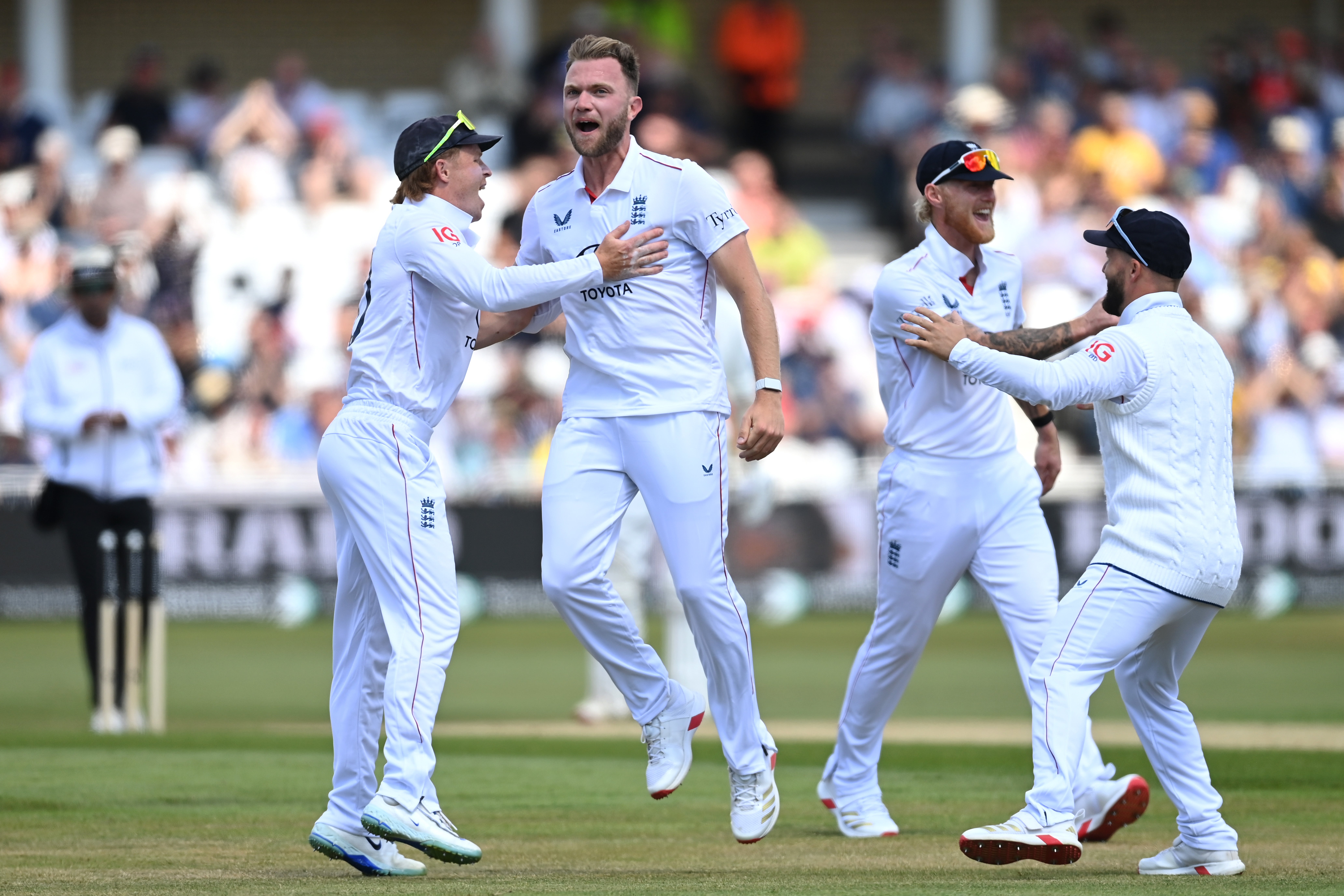 Sam Cook took a wicket in his third over on debut