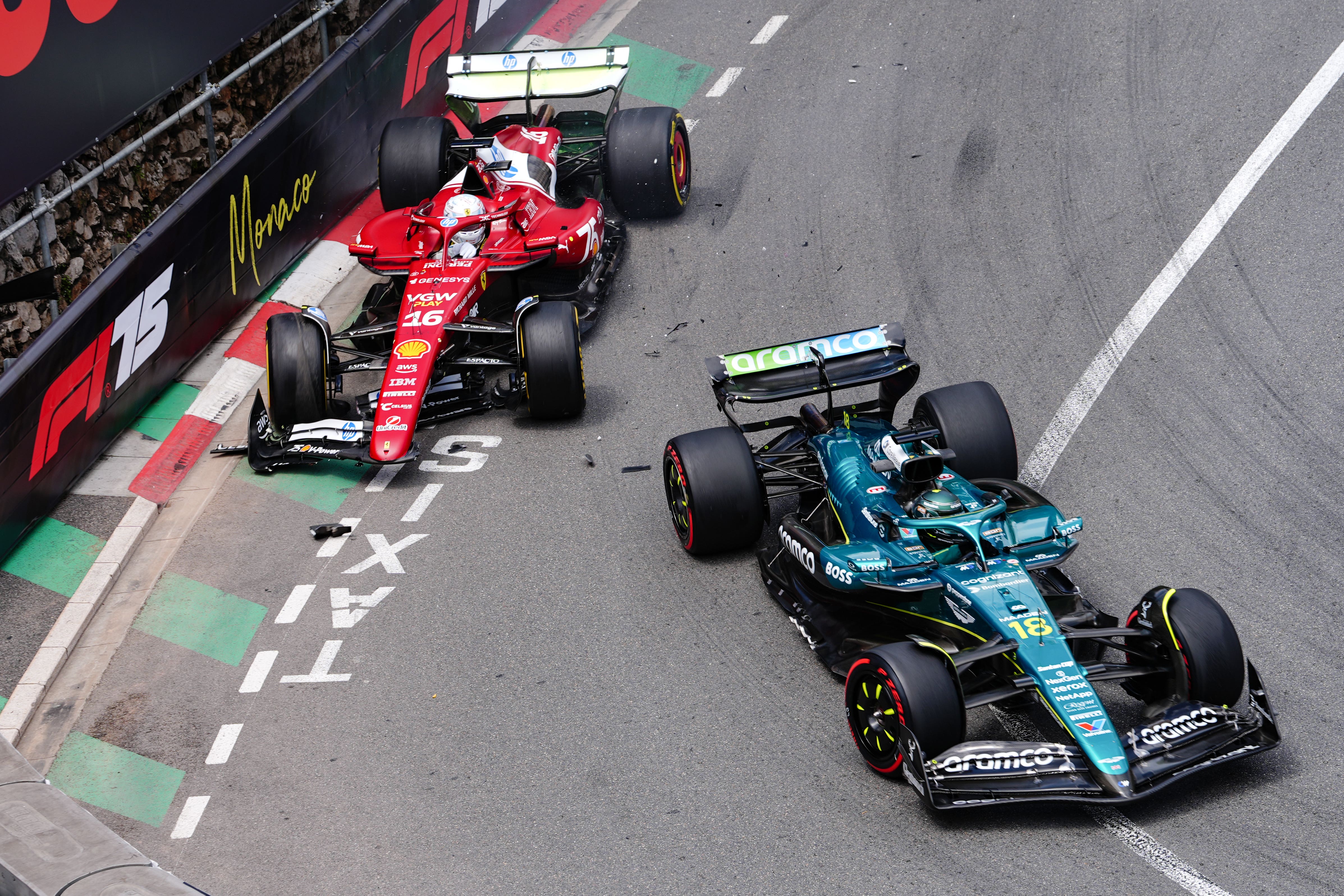 Charles Leclerc collided with Lance Stroll in first practice (David Davies/PA)