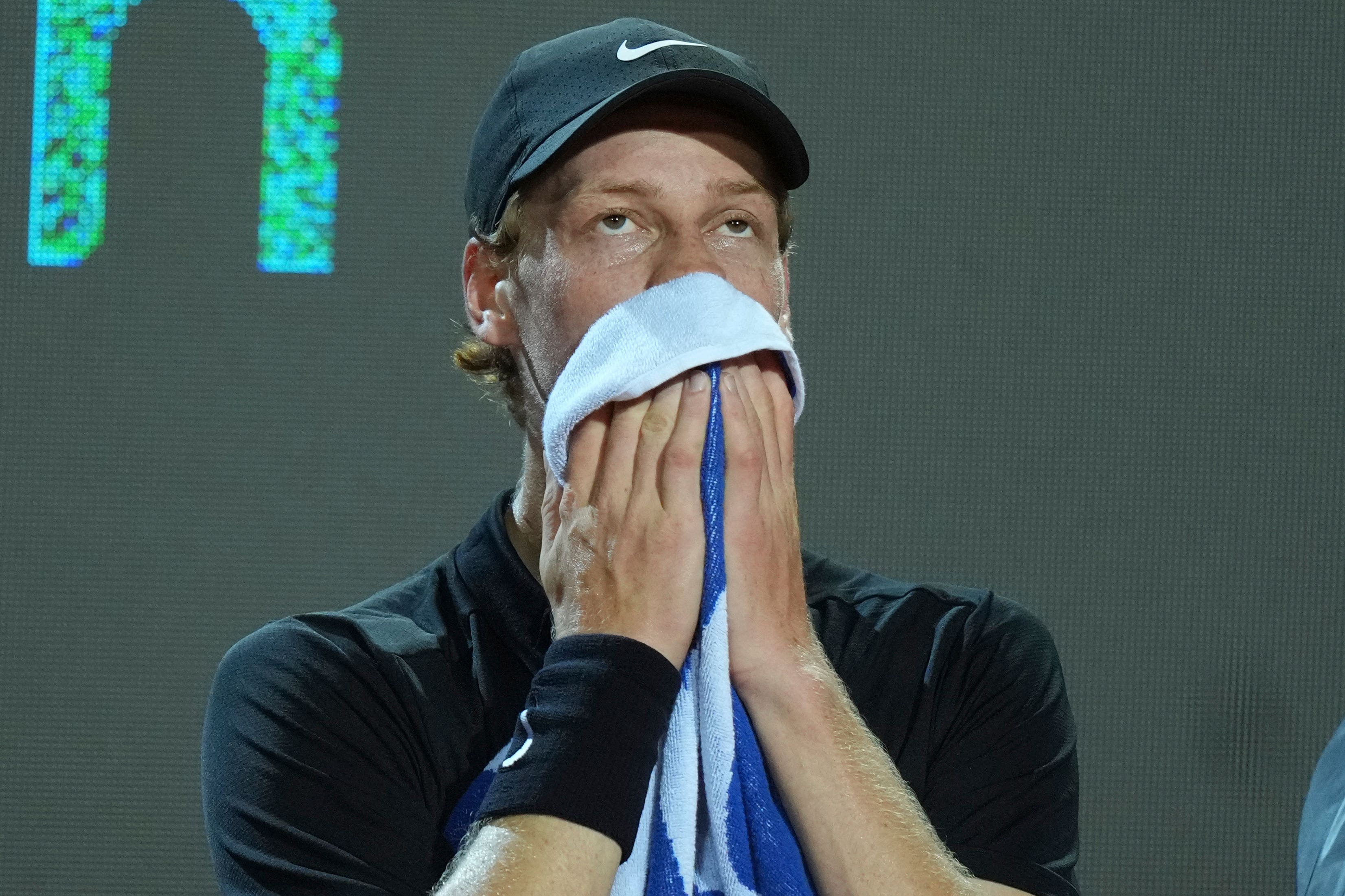 Jannik Sinner returns to grand slam action for the first time after his ban (Andrew Medichini/AP)