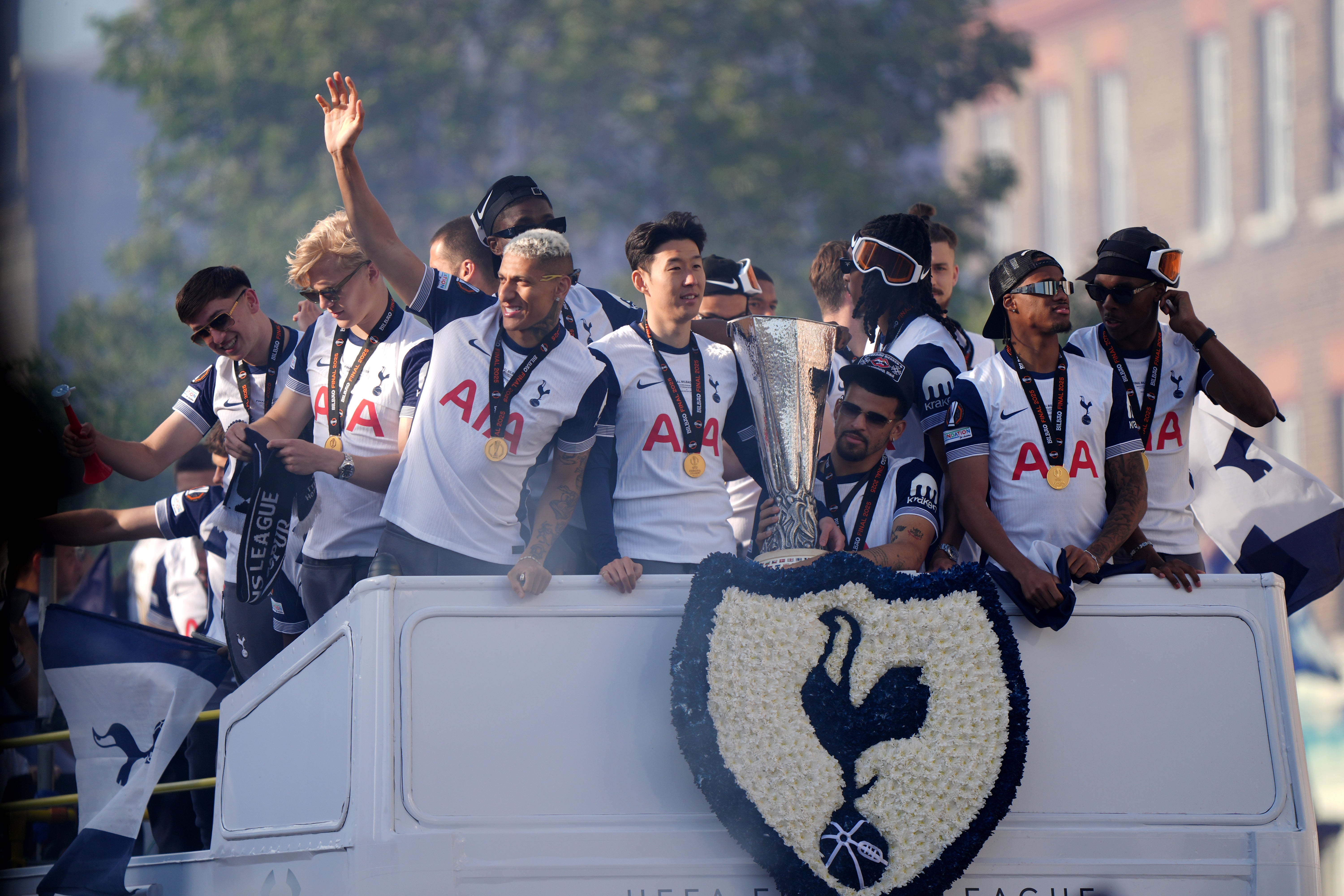 Tottenham celebrated with a Europa League winners parade on Friday (Bradley Collyer/PA)