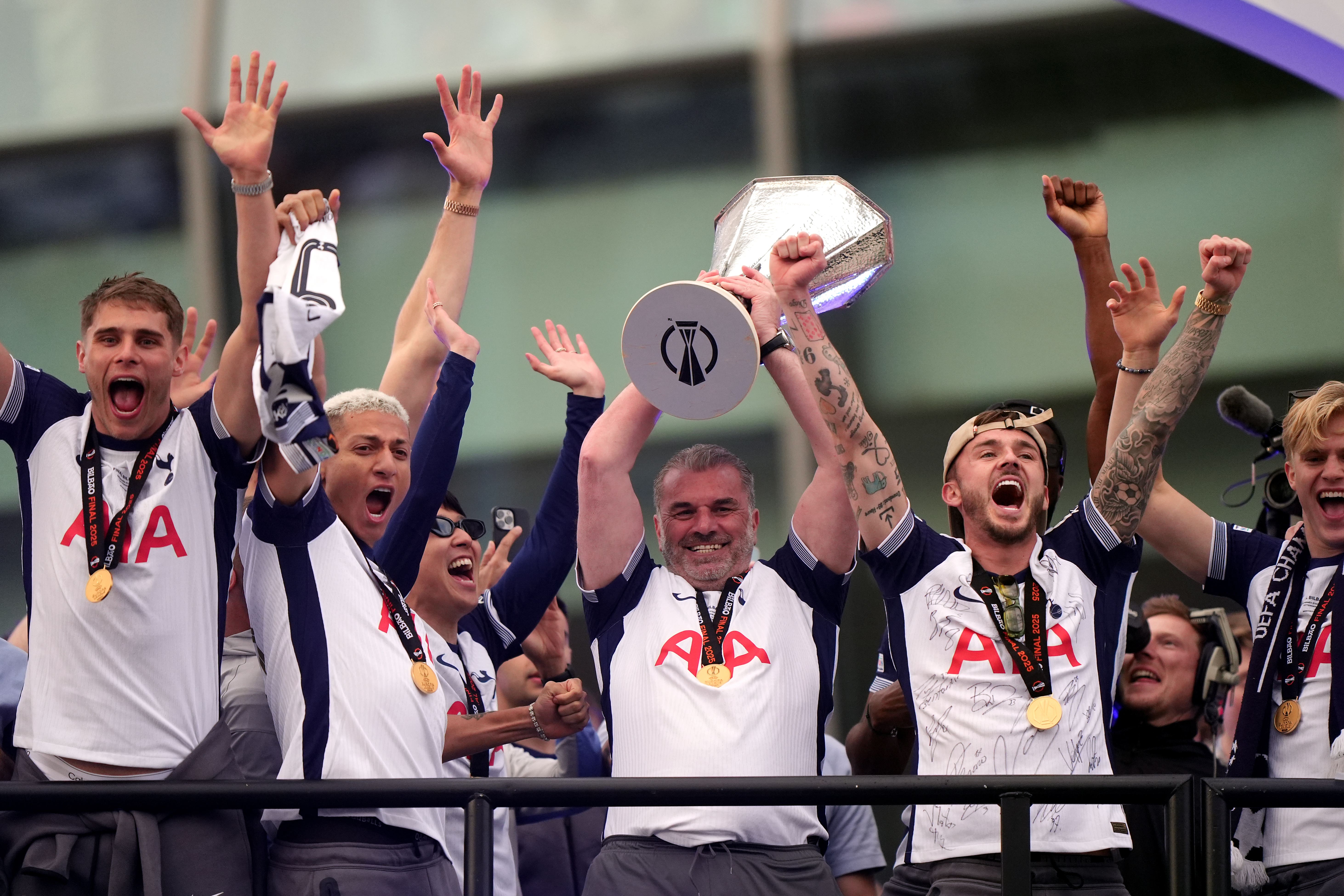 Ange Postecoglou drops hint over Tottenham future during Europa League parade