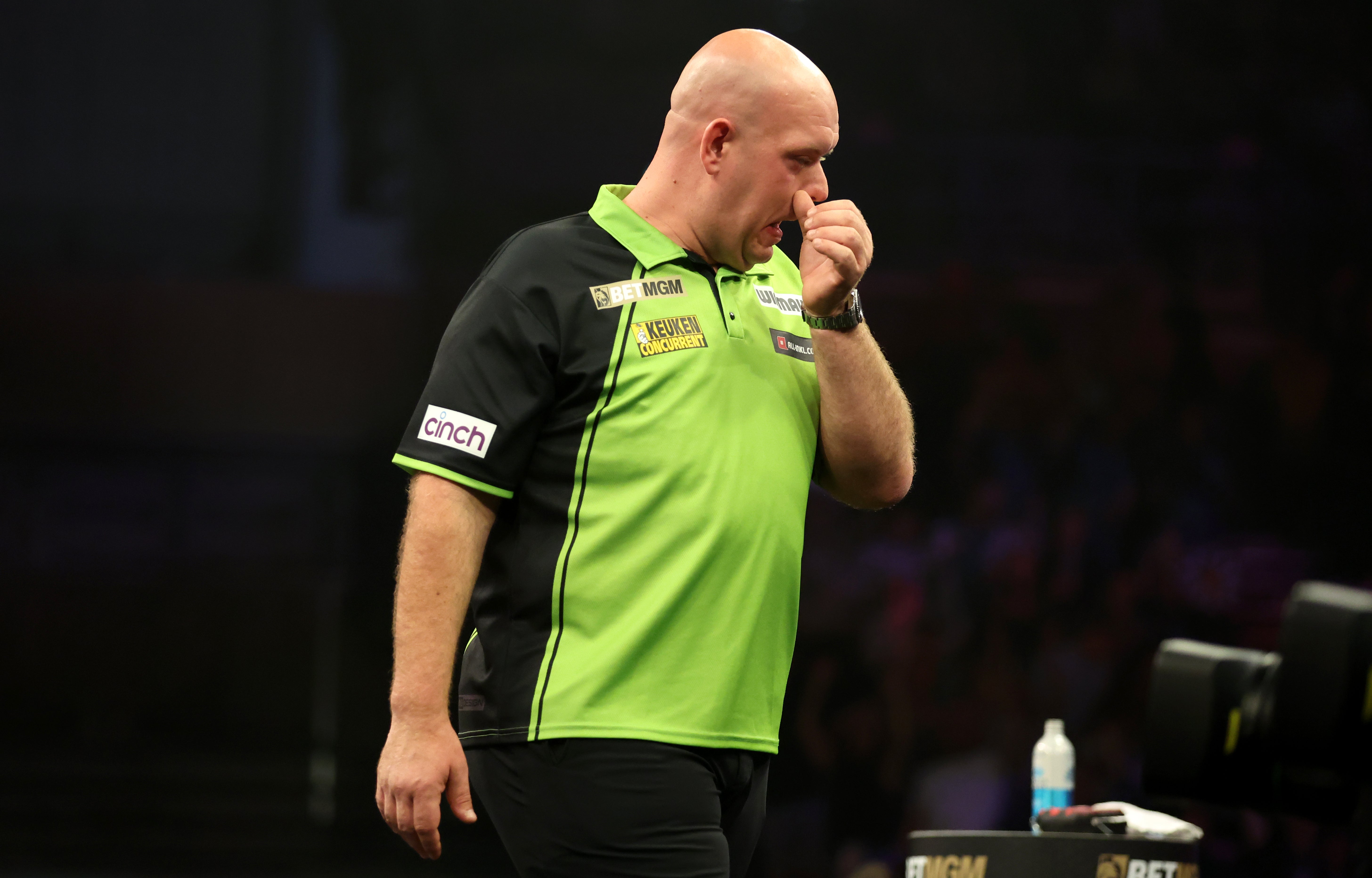 Michael van Gerwen was knocked out of the Premier League Darts after defeat to Nathan Aspinall in Sheffield