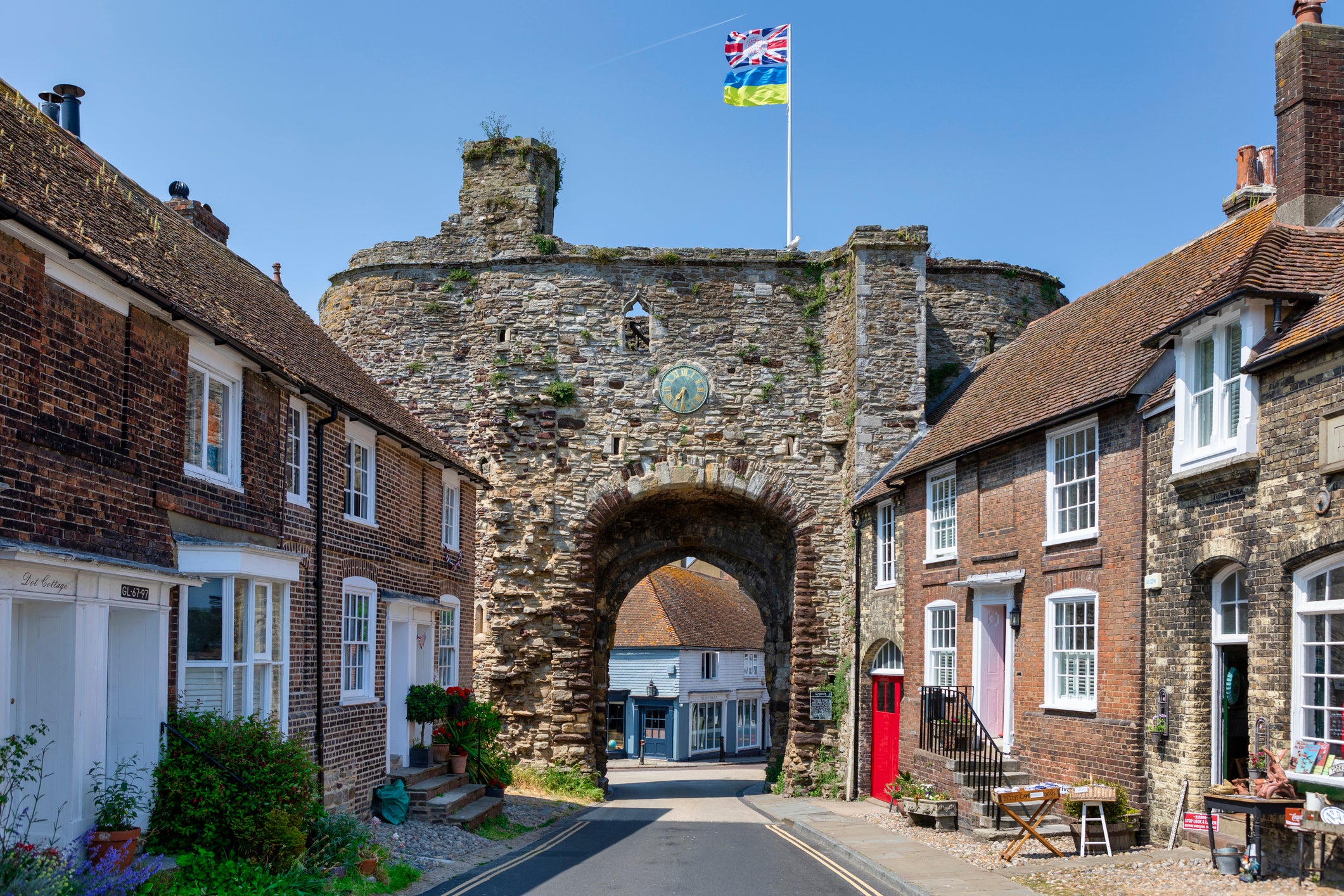 The Landgate in Rye is a 14th-century fortified gateway in the town walls standing on East Cliff