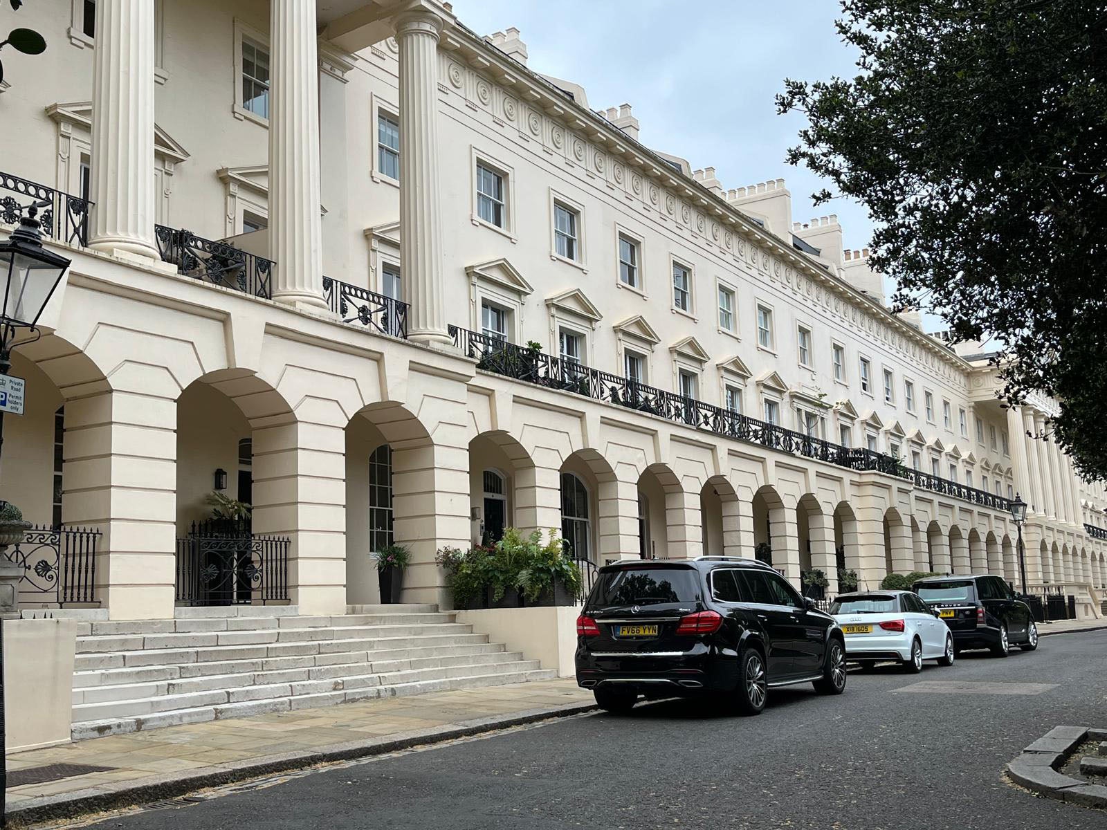 The seven-bed house in Hanover Terrace, overlooking Regent's Park boating lake