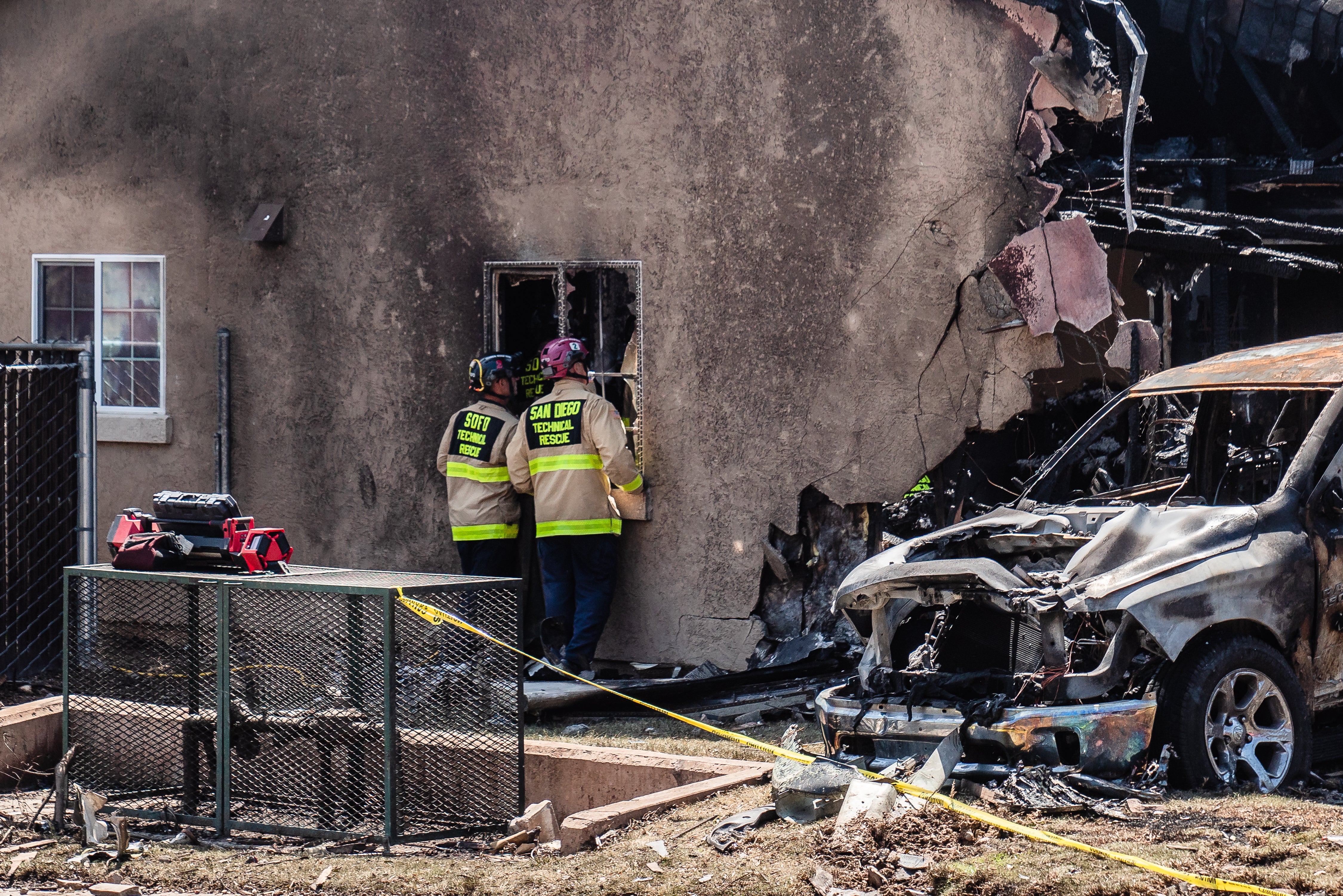 A home was hit and eight people on the ground injured