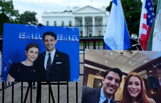 Sarah Milgrim and Yaron Lischinsky remembered at a vigil outside of the White House on Thursday
