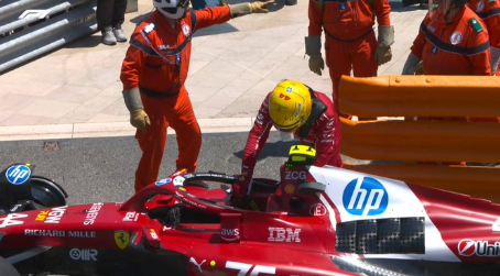 Lewis Hamilton crashed at the end of the final practice session in Monaco