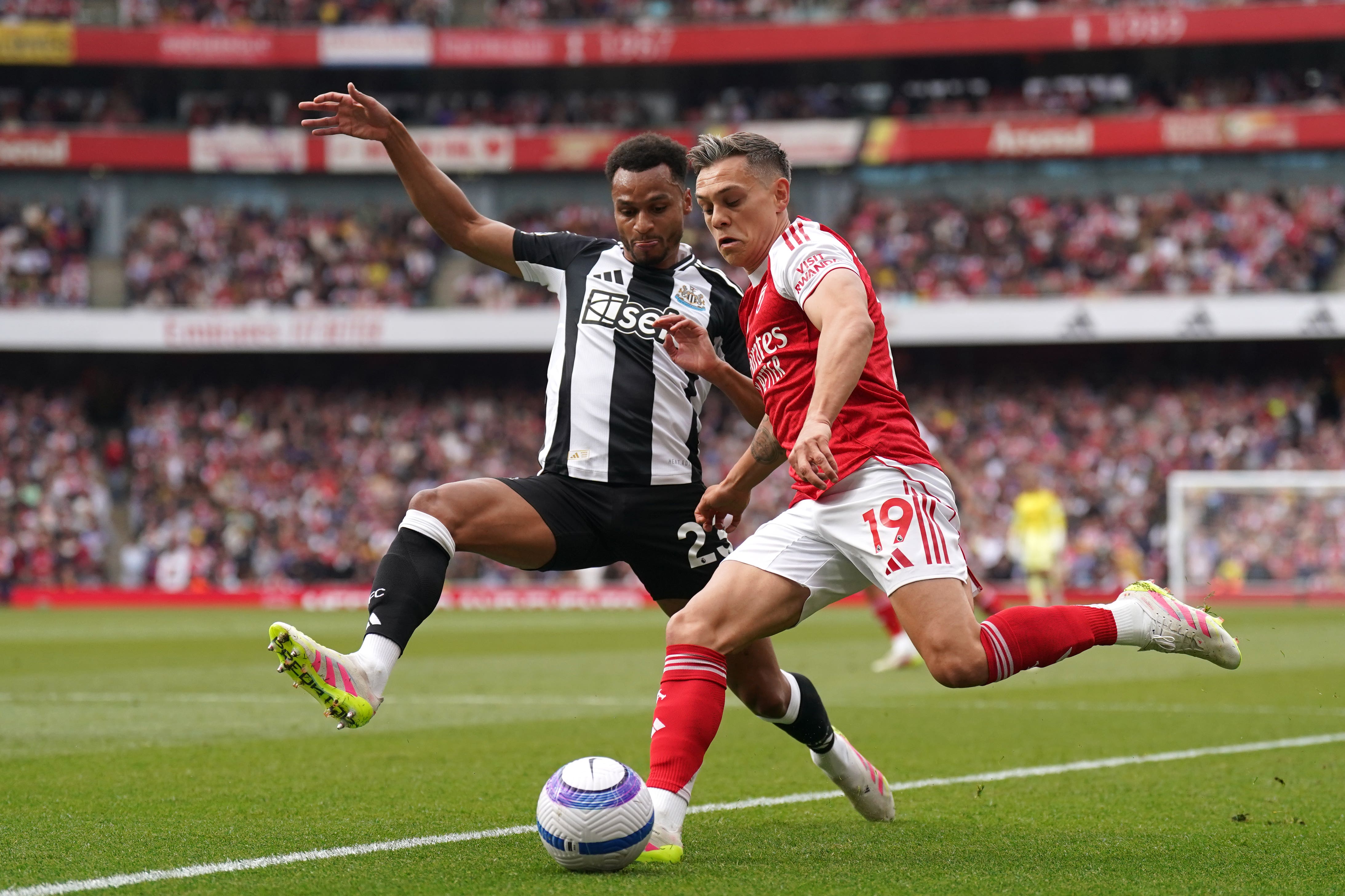 Leandro Trossard (right) has urged Arsenal to forget the current campaign and win everything next season (Adam Davy/PA)