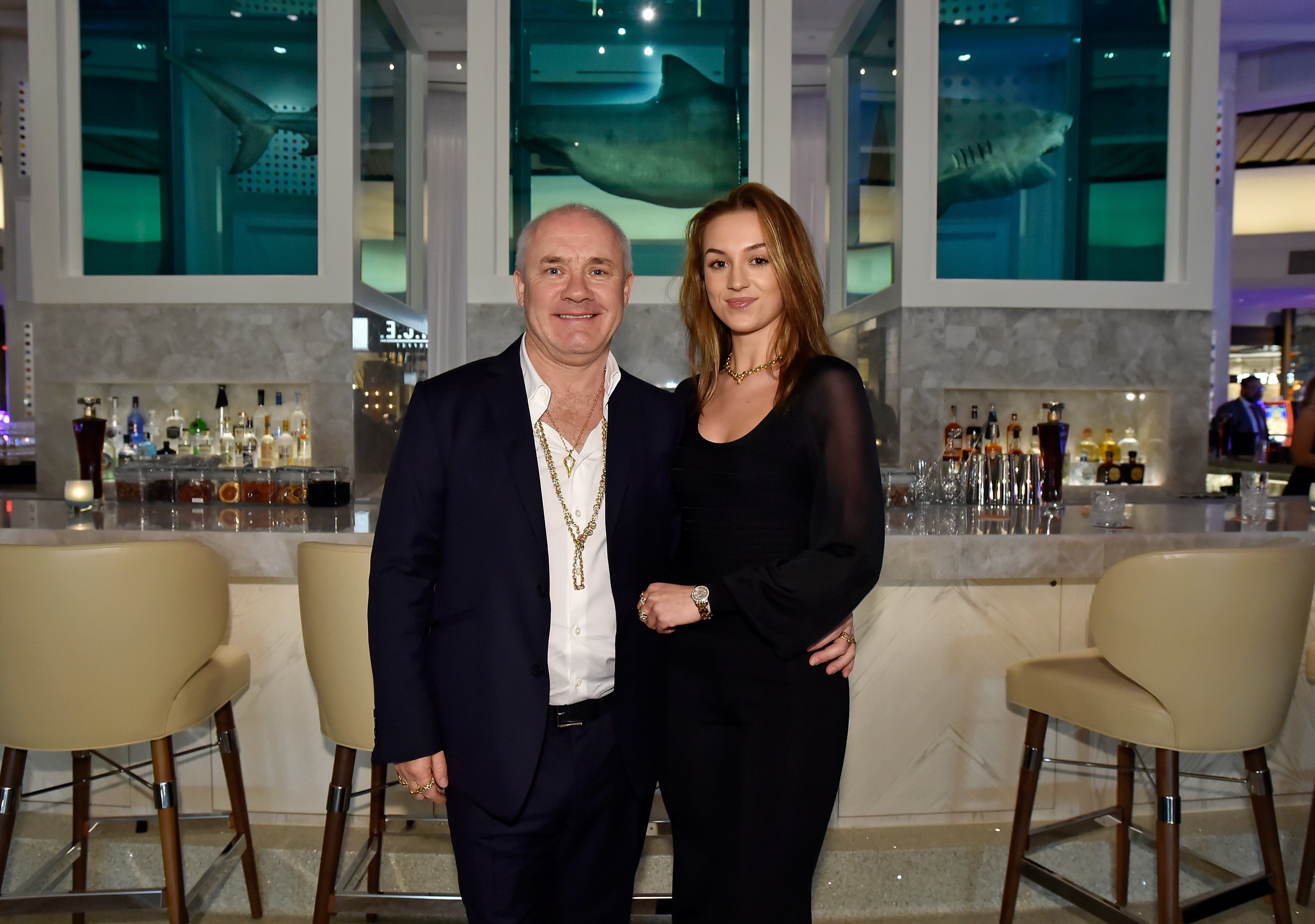 Damien Hirst with his girlfriend Sophie Cannell