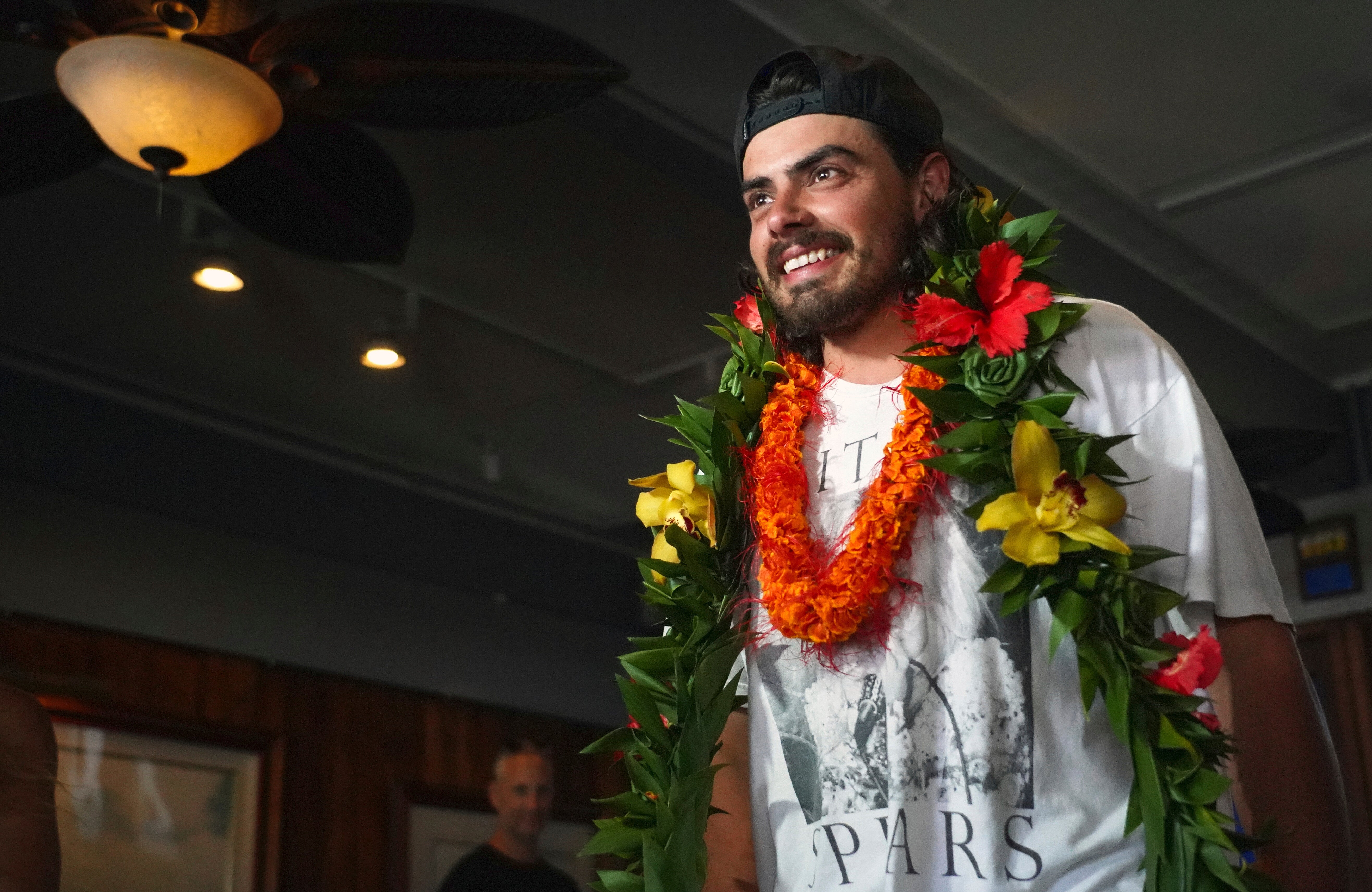 Oliver Widger, 29-year-old Oregon man who sailed from Oregon to Hawai, arrives at the Waikiki Yacht Club, on May 24