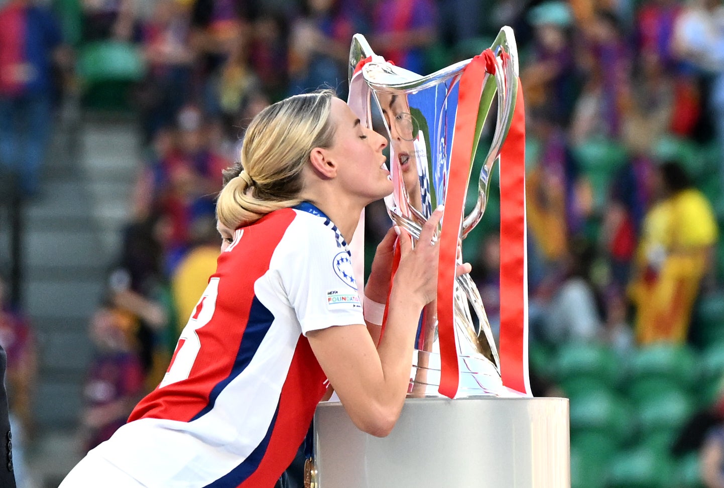 Arsenal won the Women’s Champions League for the second time after victory over Barcelona in Lisbon (Zed Jameson/PA)