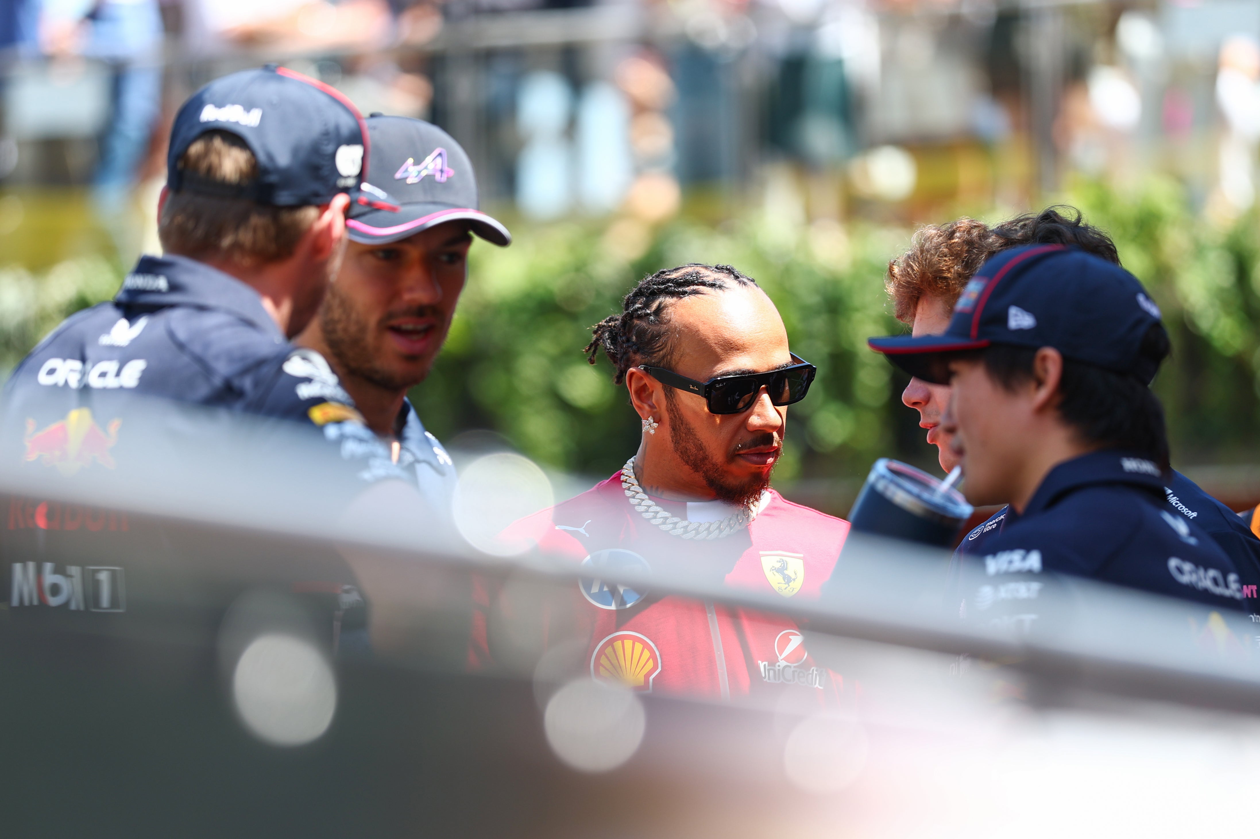 Lewis Hamilton of Great Britain and Scuderia Ferrari on the drivers parade prior to the F1 Grand Prix of Monaco at Circuit de Monaco on May 25, 2025 in Monte-Carlo, Monaco