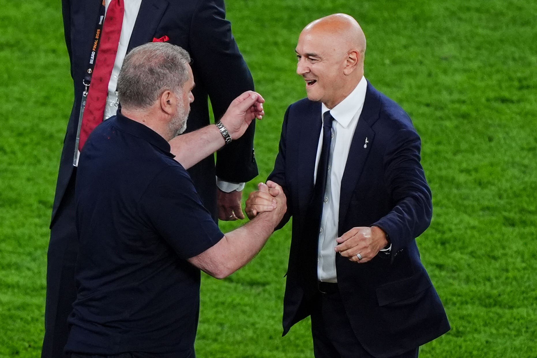 Postecoglou with Spurs chairman Daniel Levy