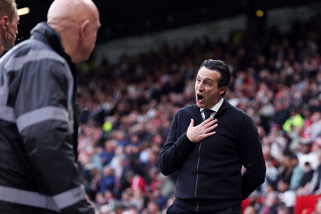 Unai Emery made his feelings known to referee Thomas Bramall (not pictured) after the game
