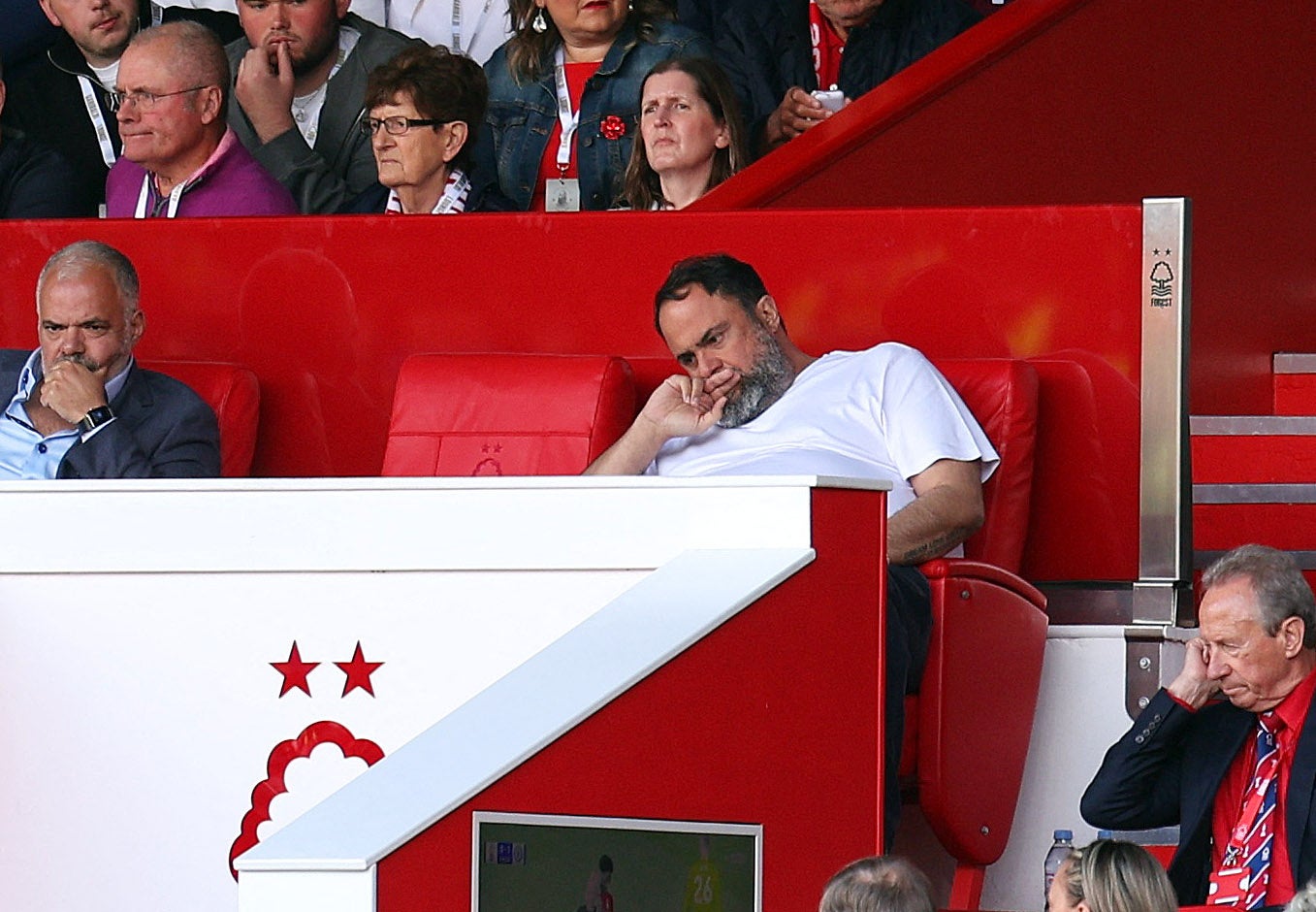 Nottingham Forest owner Evangelos Marinakis in the stands