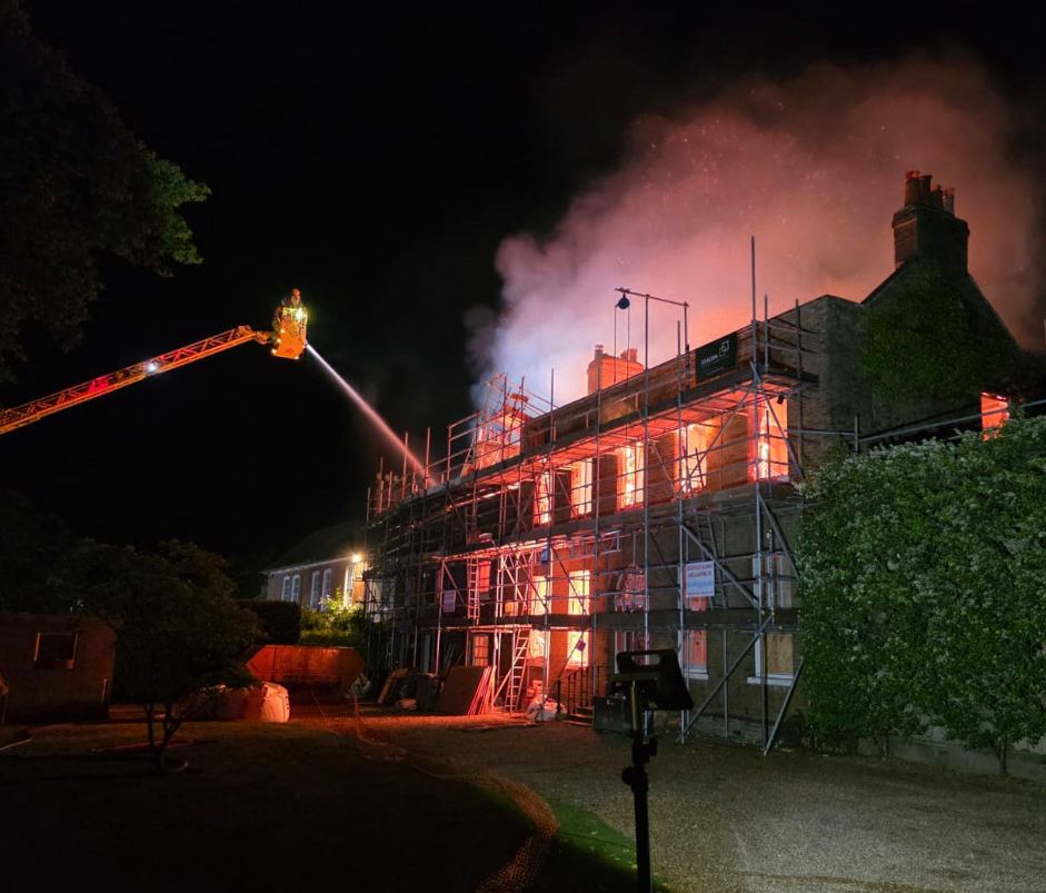 The nine-bedroom home was destroyed after a fire ripped through it overnight