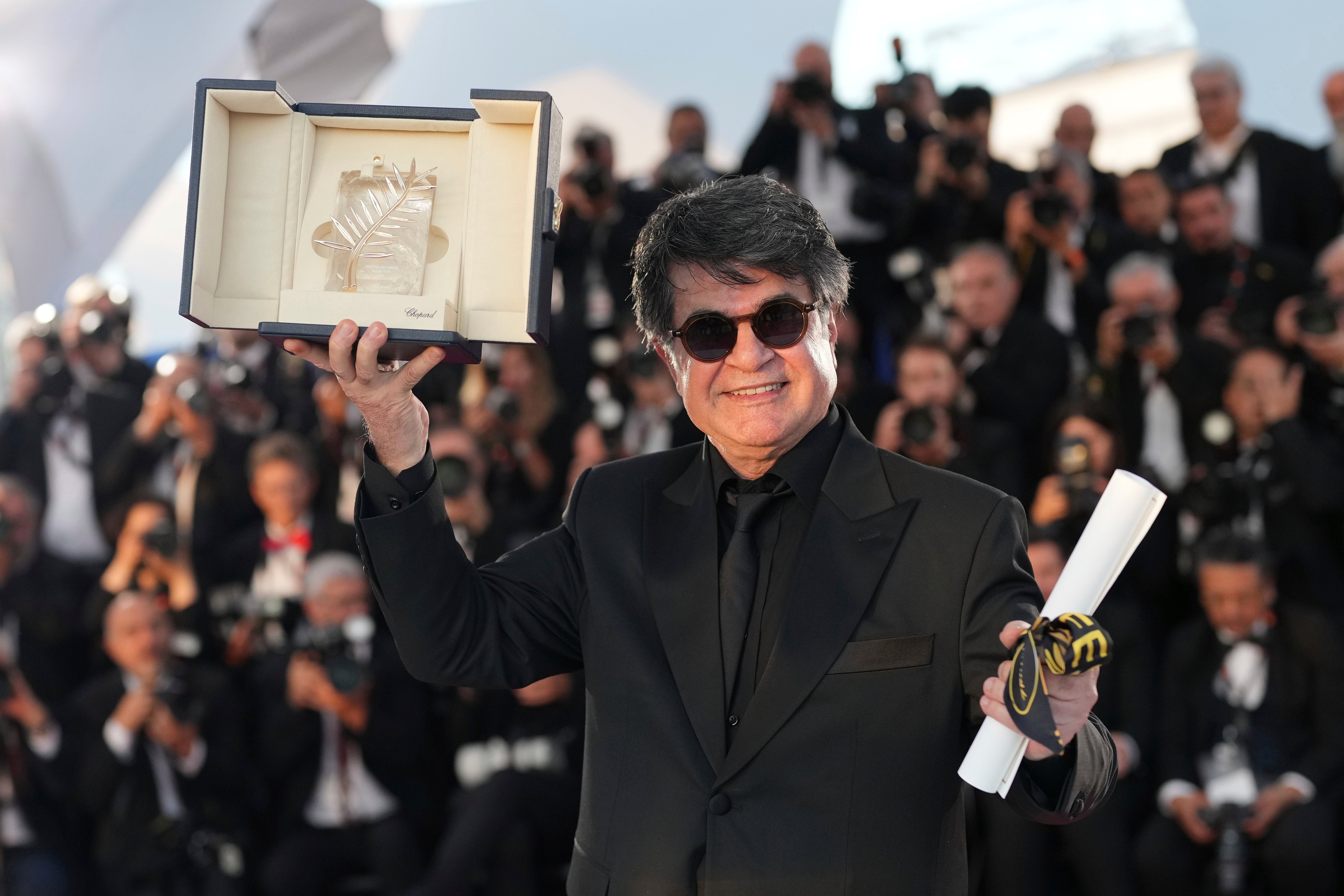 Director Jafar Panahi, winner of the Palme d'Or for the film 'It Was Just an Accident', at the Cannes Film Festival
