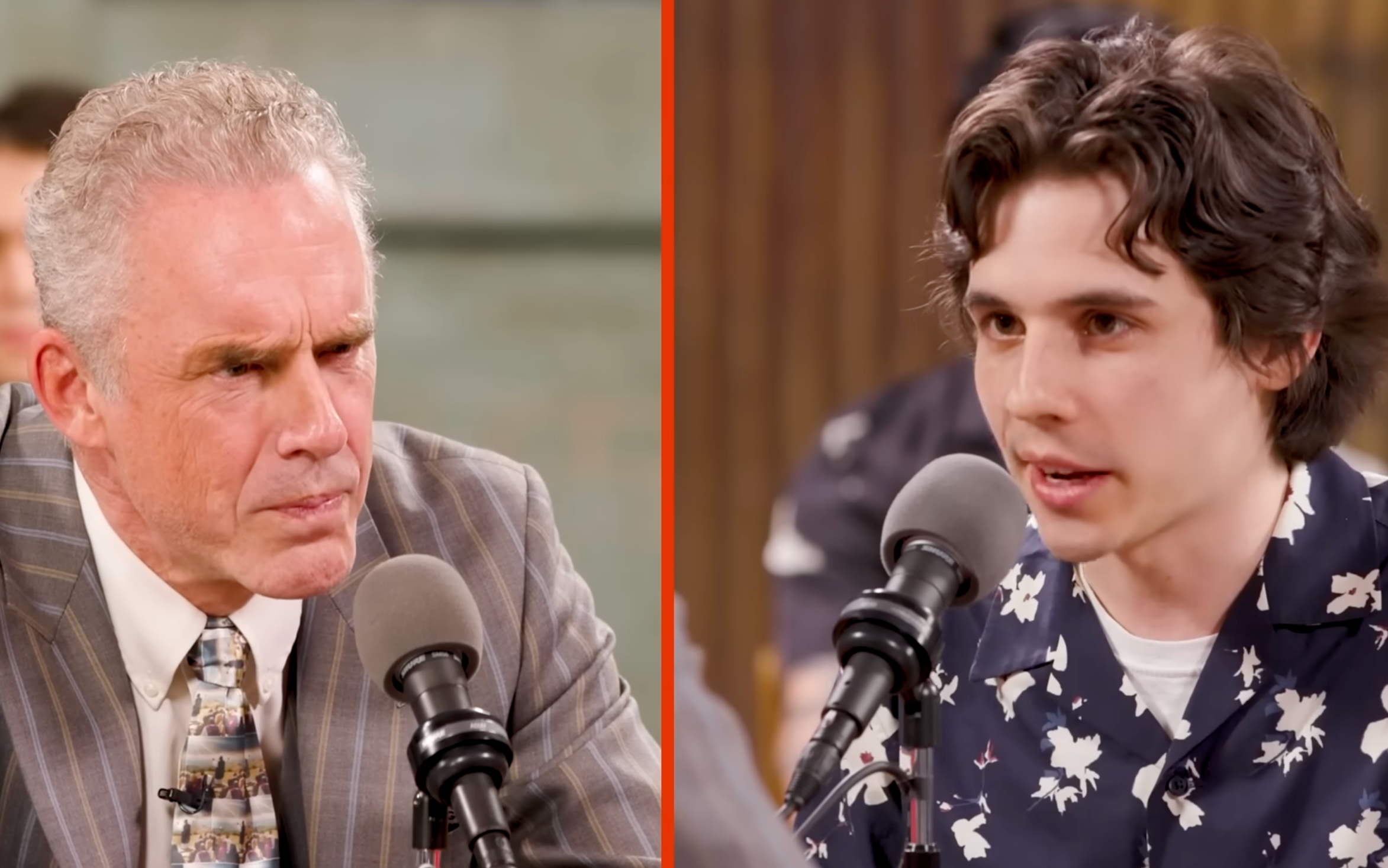 Jordan Peterson is challenged about his faith by atheist vlogger Danny on Jubilee Media's debate show Surrounded