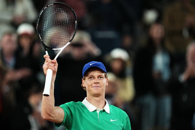 <p>Jannik Sinner came from 5-2 down in the third set to beat Arthur Rinderknech 6-4 6-3 7-5</p>