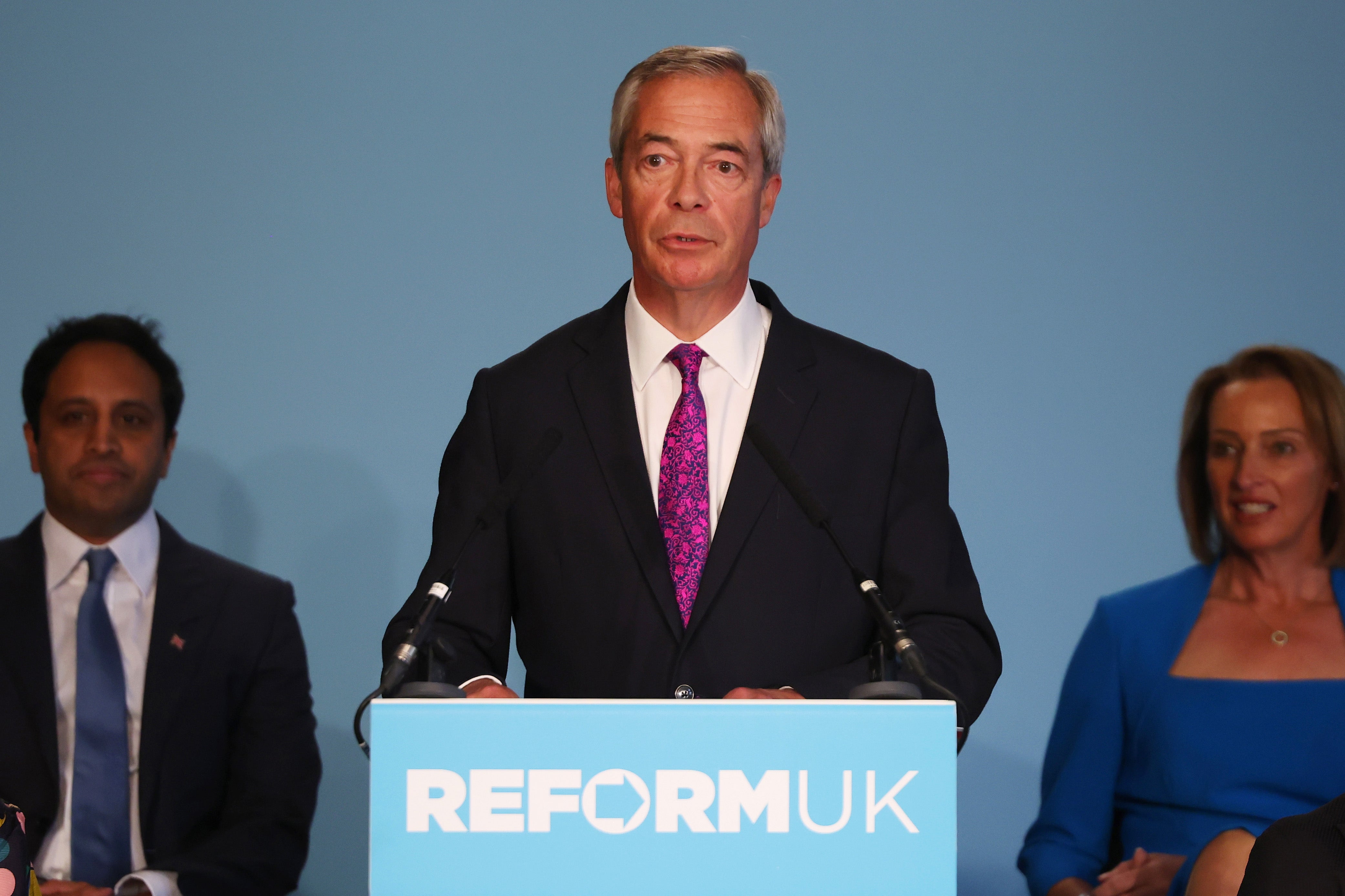 Farage addressed a rally in London