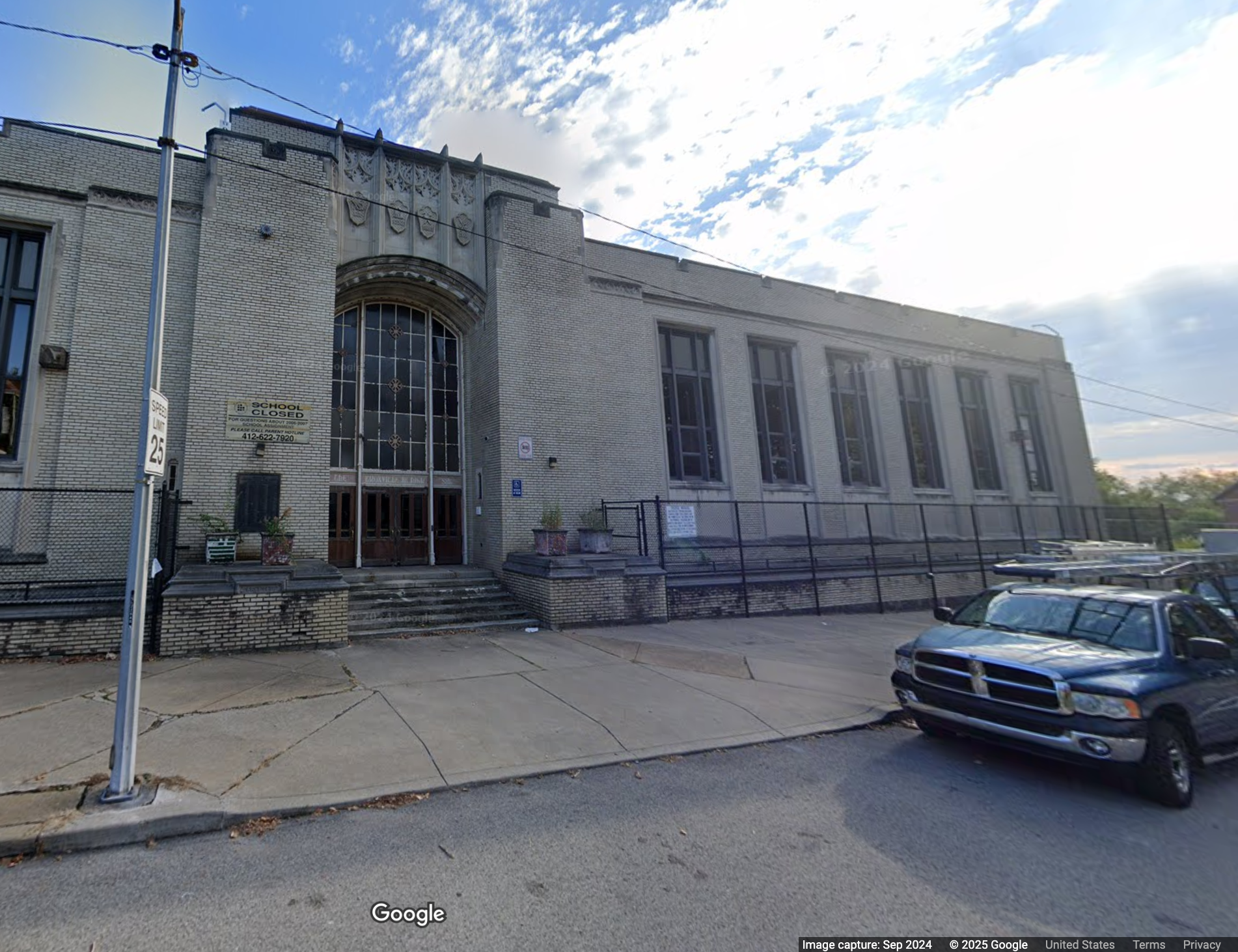 Knoxville Junior High School in Pittsburgh, Pennsylvania. SWAT officers were called to the abandoned school on Memorial Day 2025, where they found three men allegedly trespassing inside. The men — Sean Alvarez, Pearson Phillips, and Kai Oritz — said they frequently traveled to abandoned locations to take photos inside. They were all charged with criminal trespassing