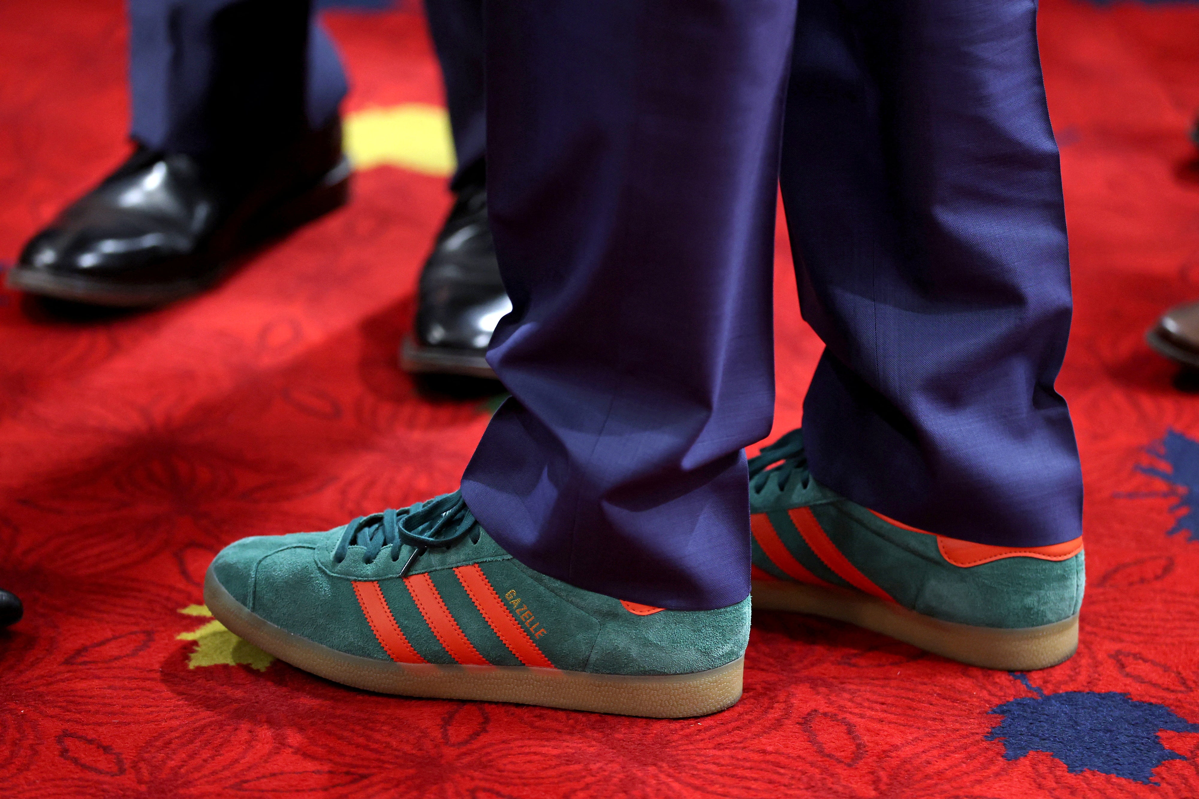 The casual footwear raised eyebrows