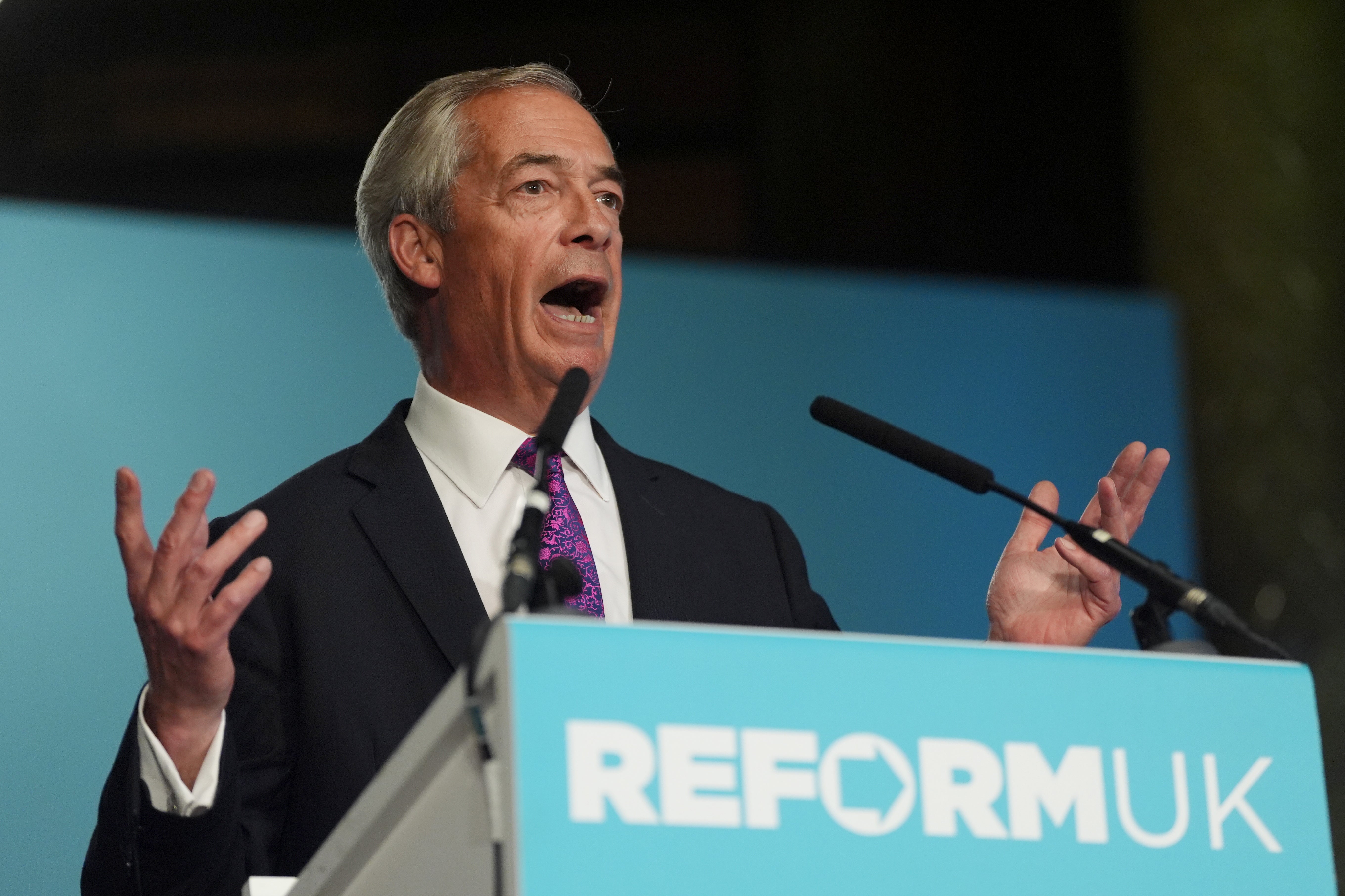 Reform UK leader Nigel Farage said he would axe the two-child benefit cap if Reform UK got into power at the next general election (Ben Whitley/PA)