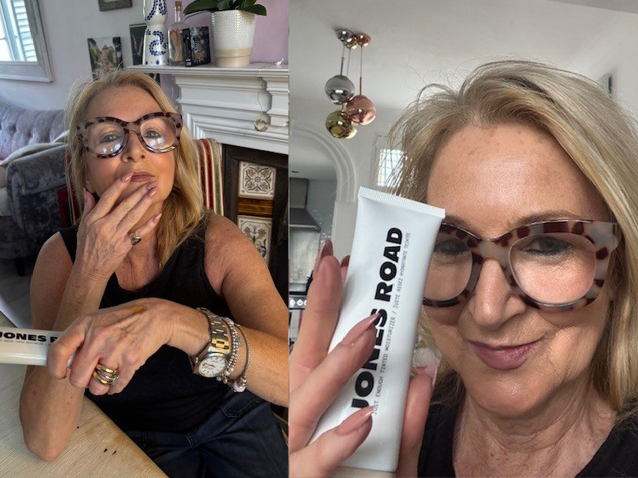 We applied the moisturiser in shade ‘golden dore’